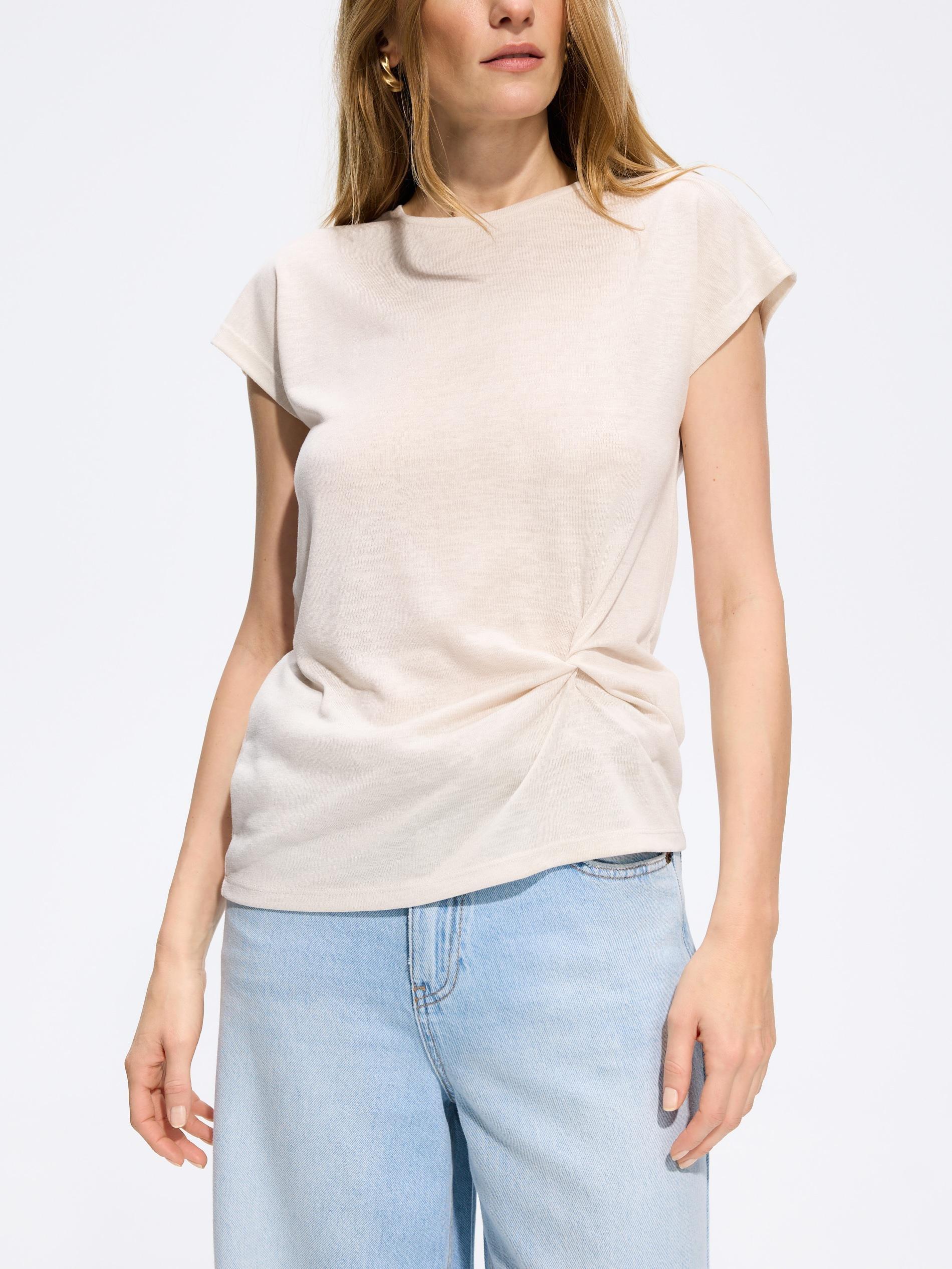 Beige Viscose Blend Blouse, Ivory, large image number 0