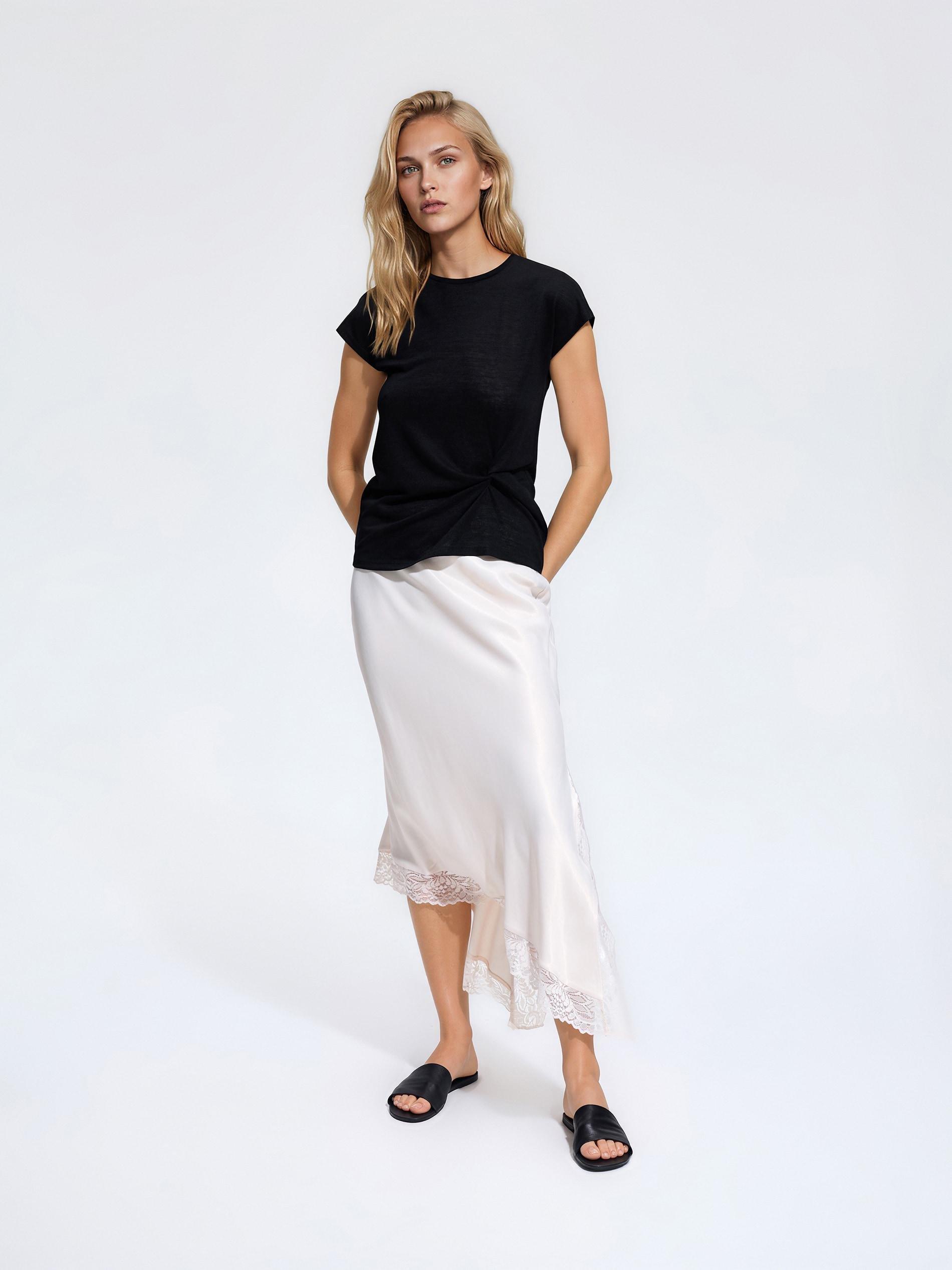 Black Viscose Blend Blouse, Black, large image number 2