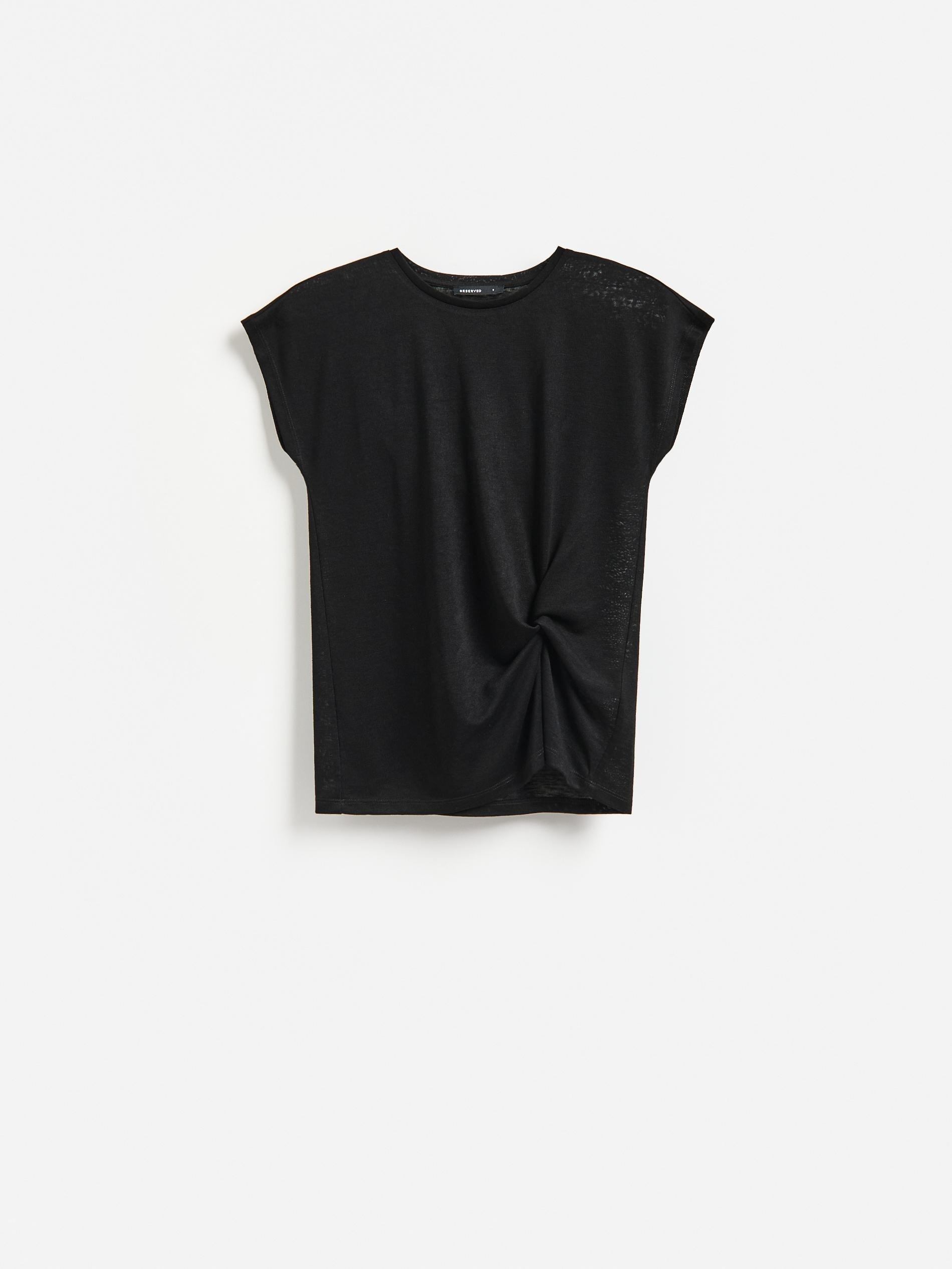 Black Viscose Blend Blouse, Black, large image number 3