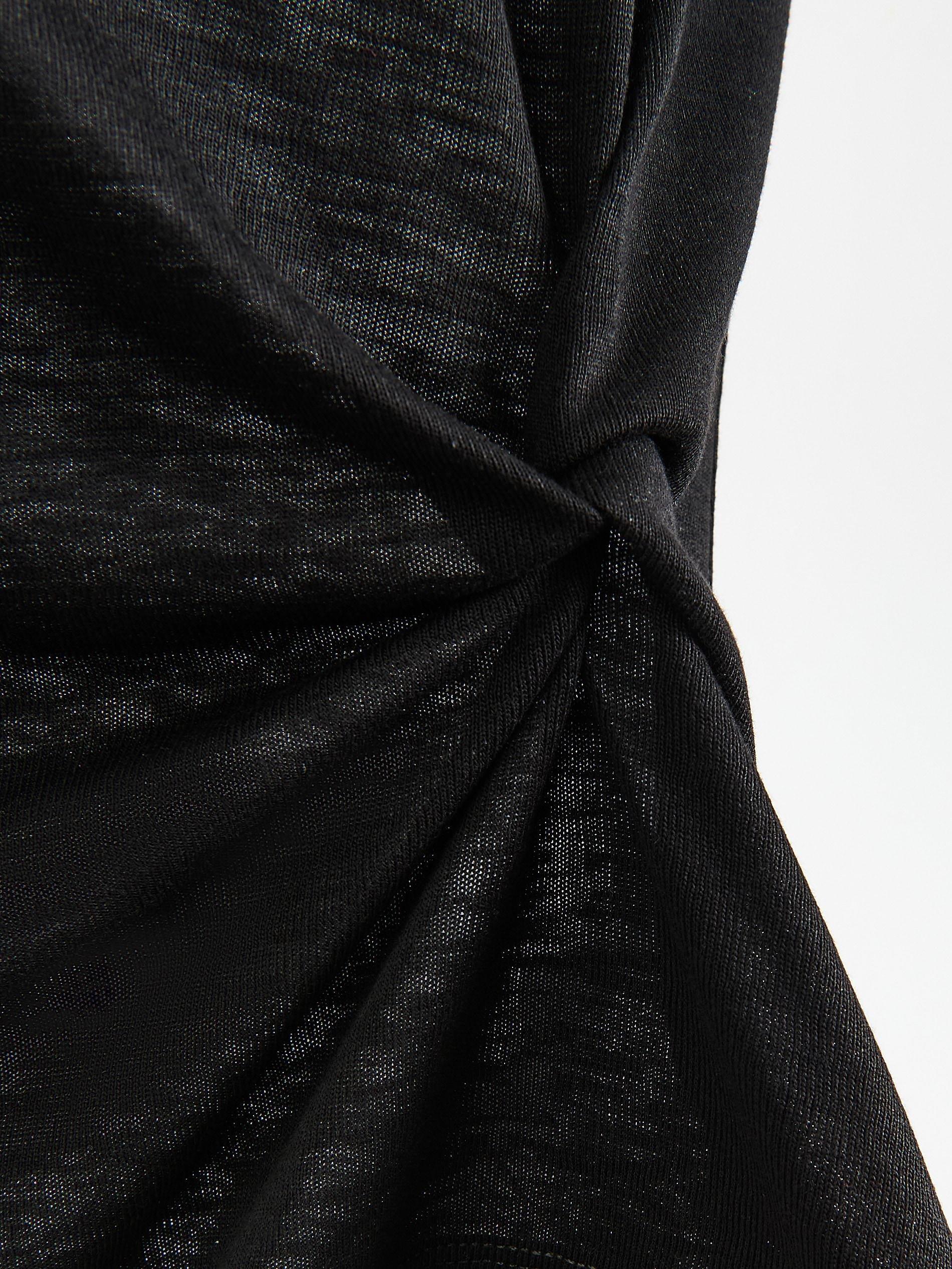 Black Viscose Blend Blouse, Black, large image number 4