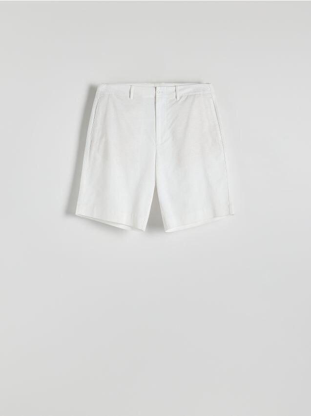 White Linen Comfort Shorts, , large image number 0