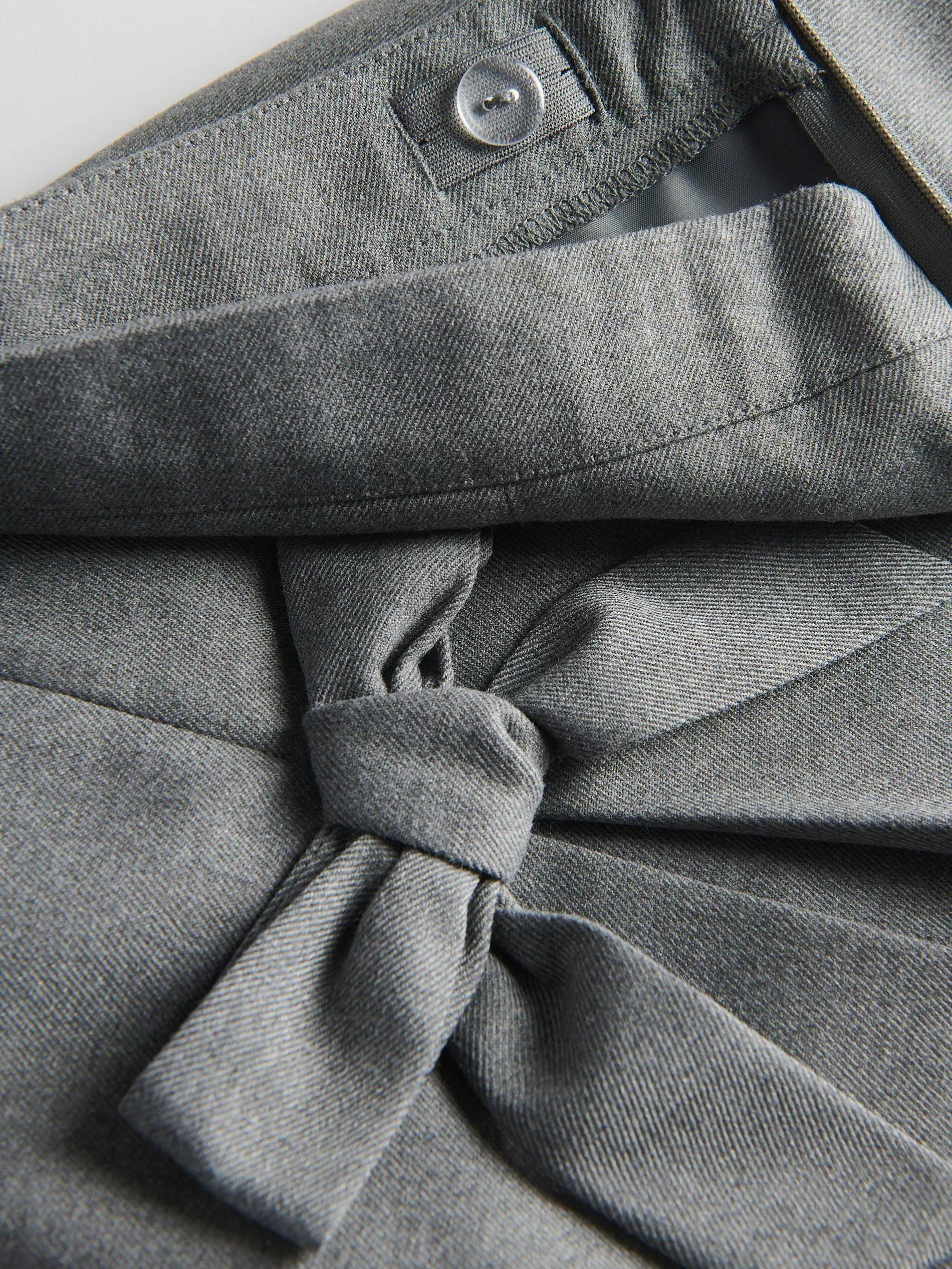 Grey Skirt With Bow Details, , large image number 3