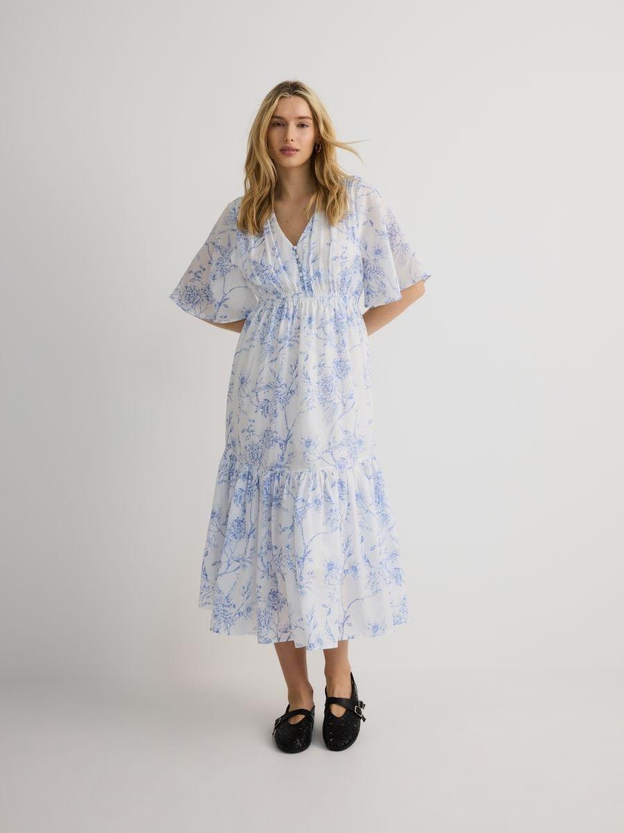 Blue Midi Dress, With High Lyocell Content, , medium