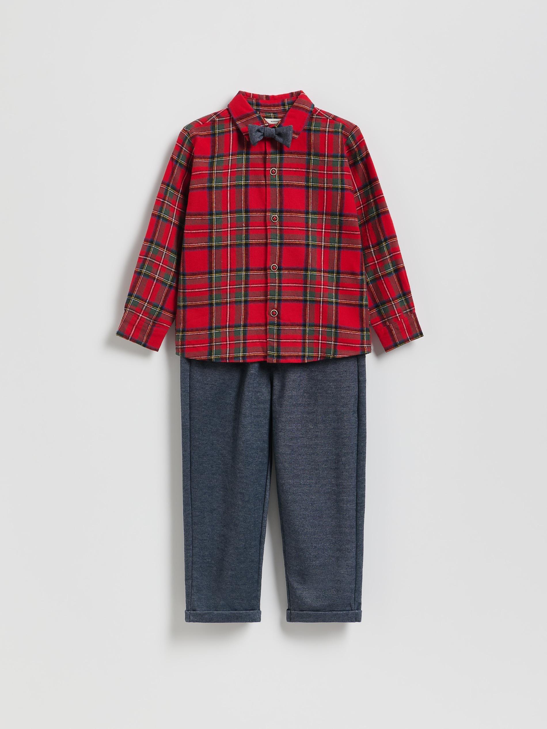 Red Elegant Set With Bow Tie, Red, large image number 0