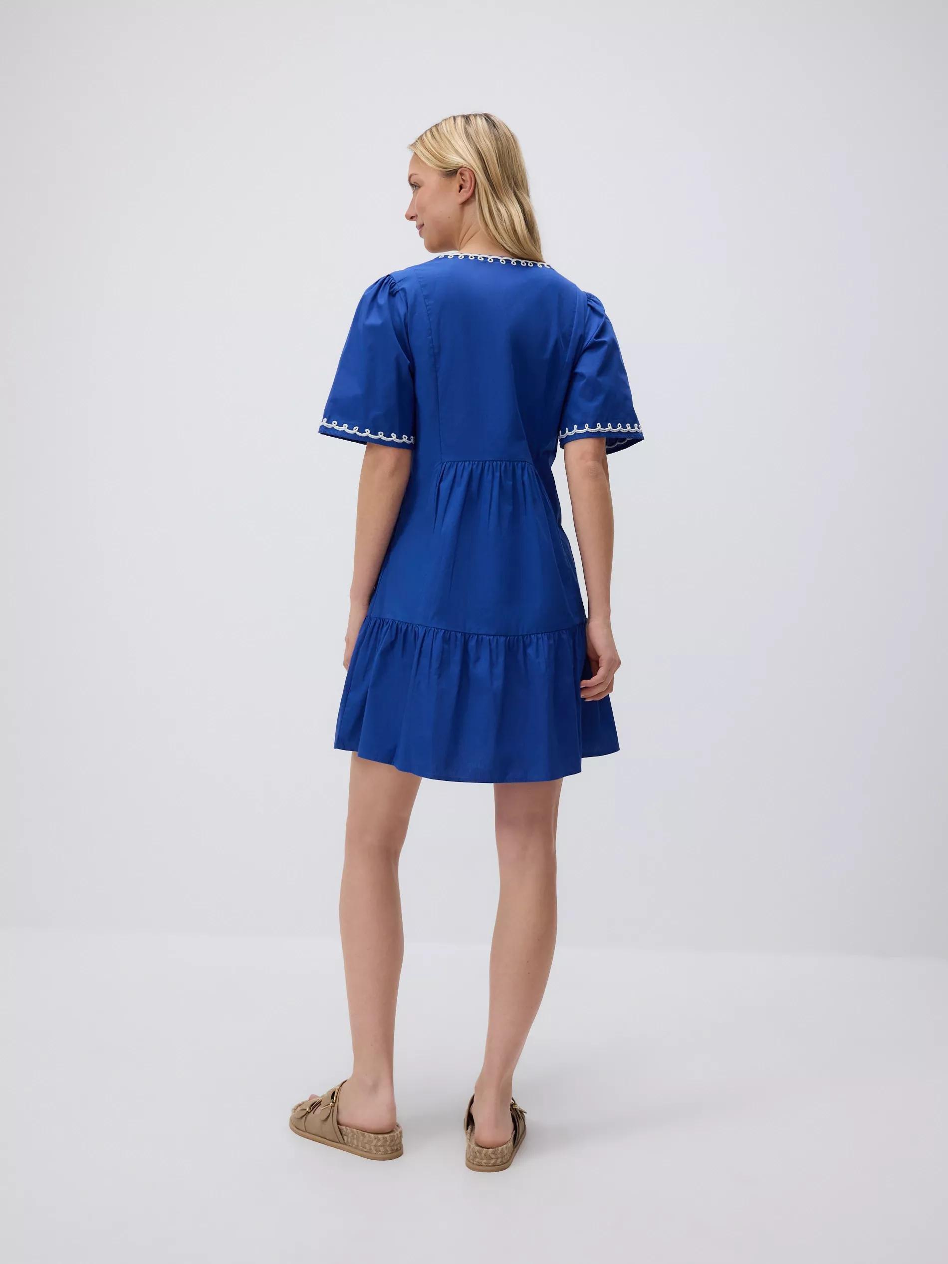 Blue Dress With Embroidery, , large image number 3