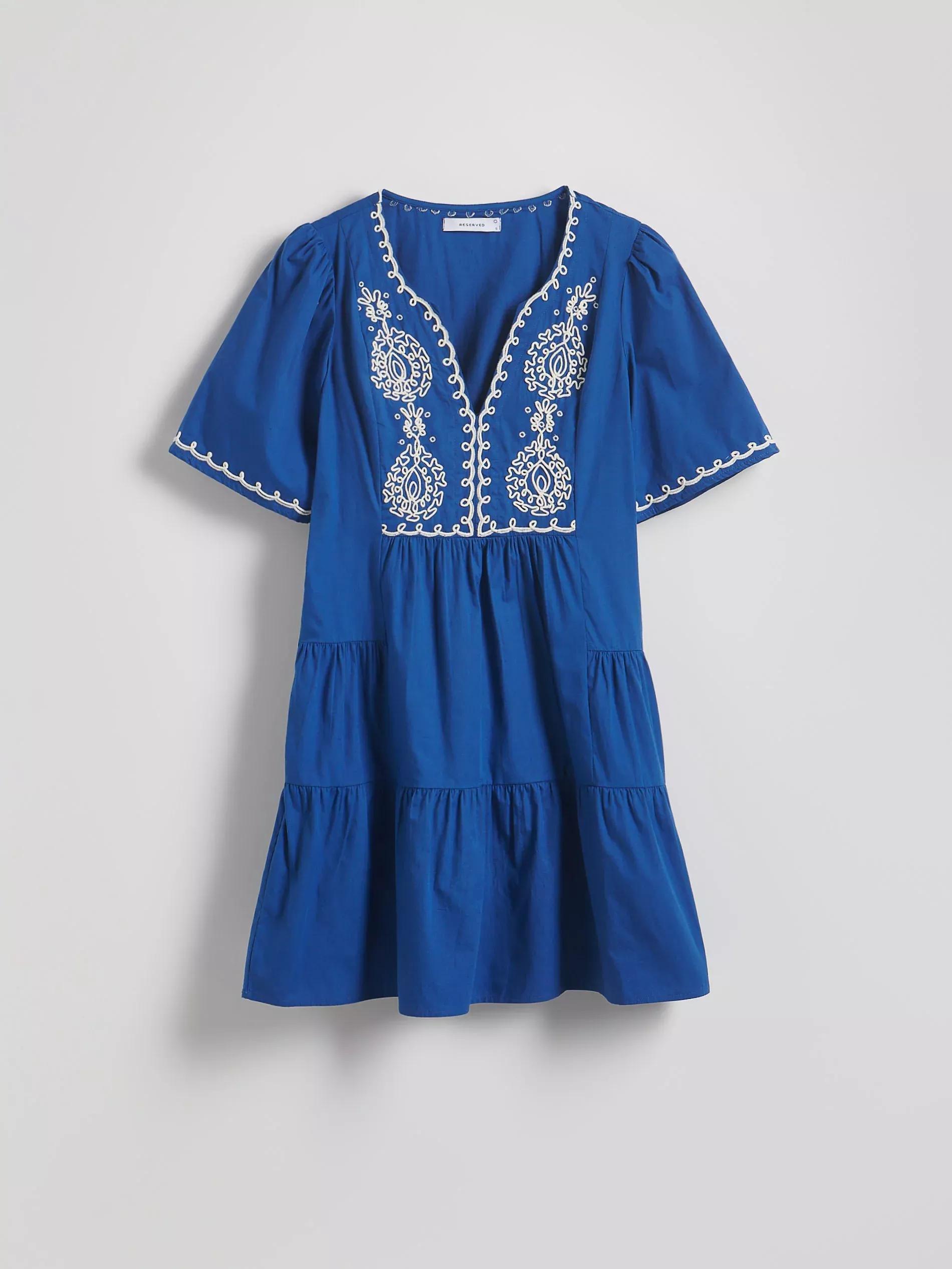 Blue Dress With Embroidery, Blue, large image number 4
