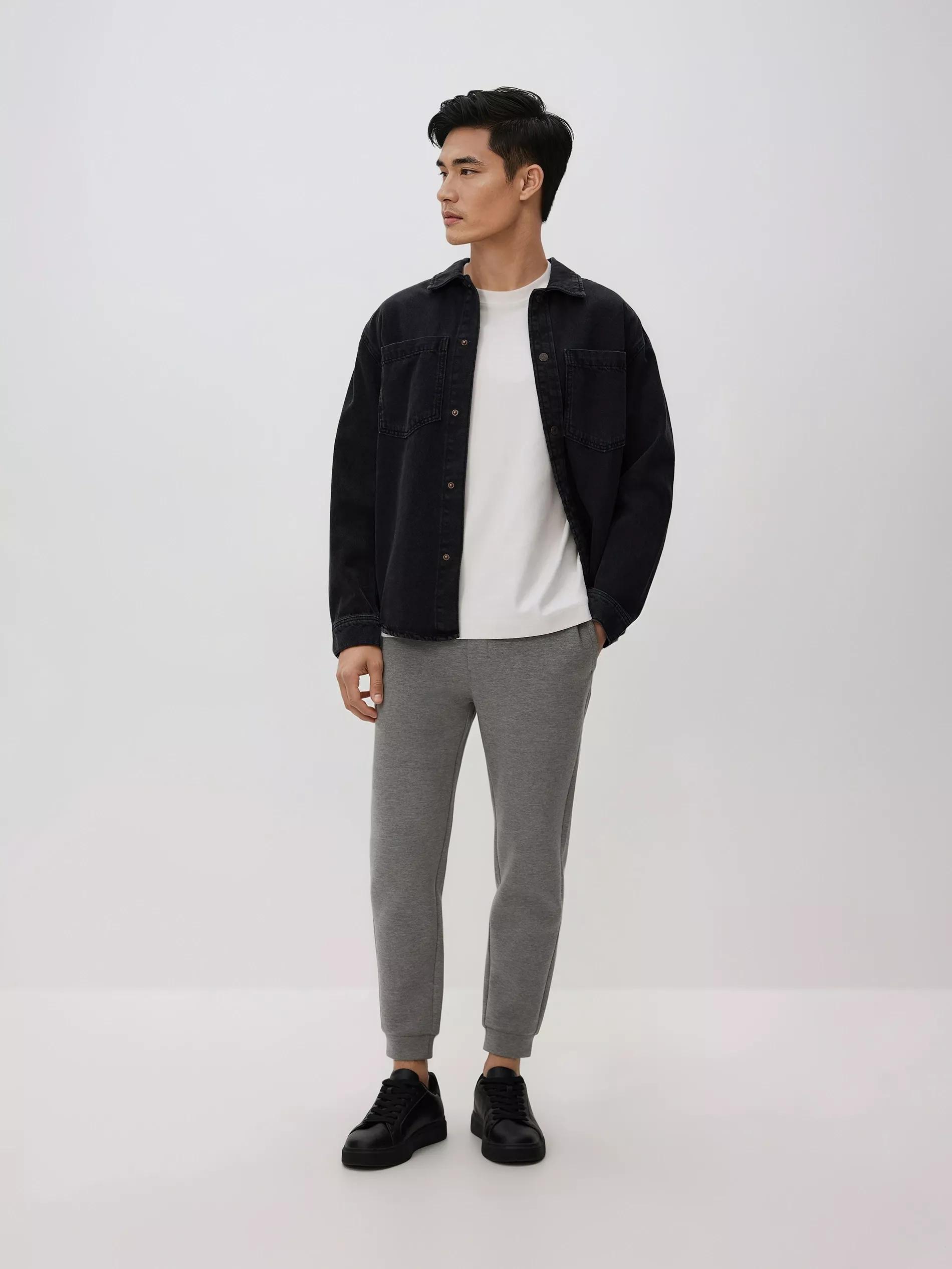 Grey Slim Sweatpants, Light grey, large image number 1