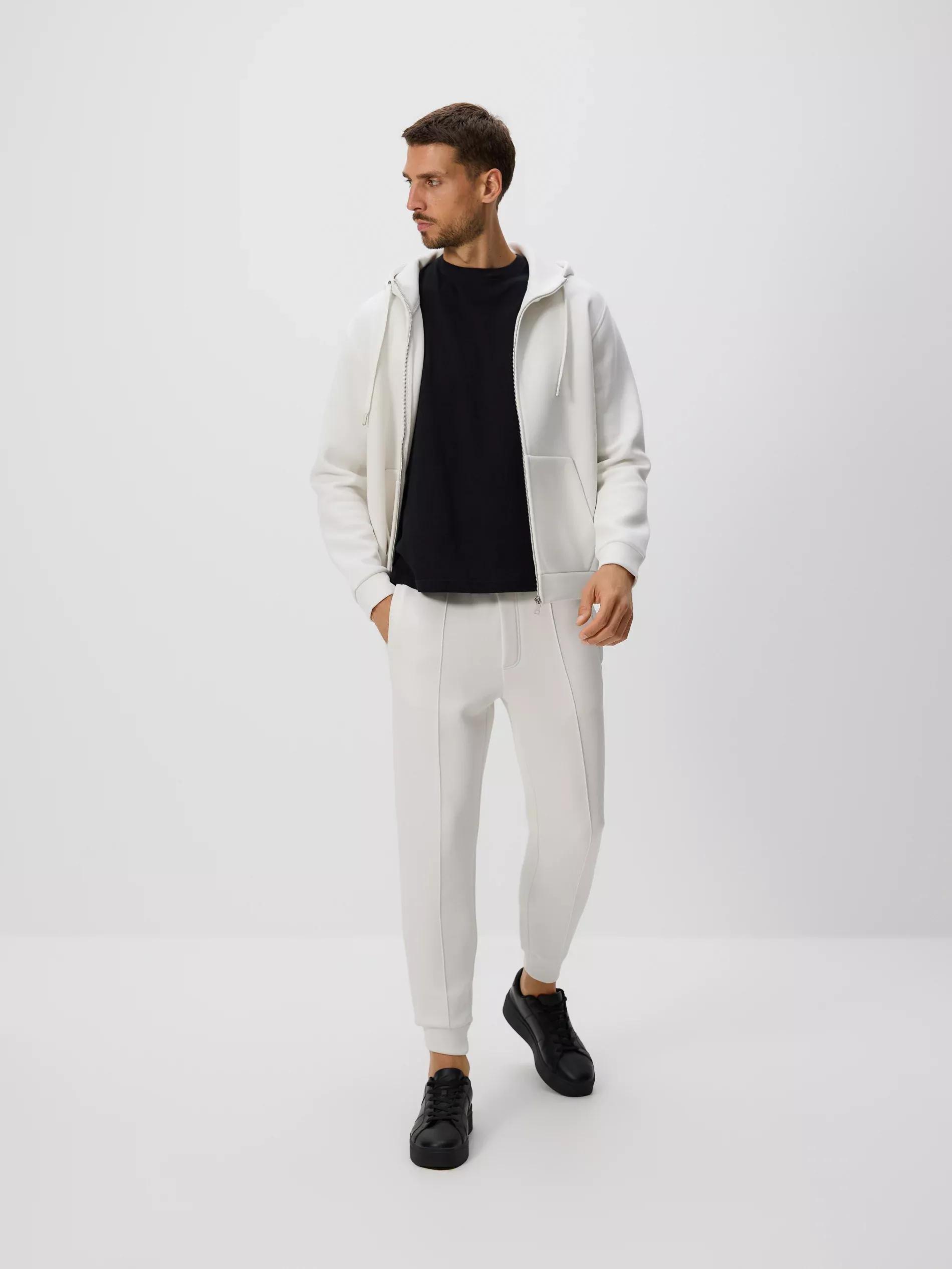 Cream Slim Sweatpants, , large image number 0