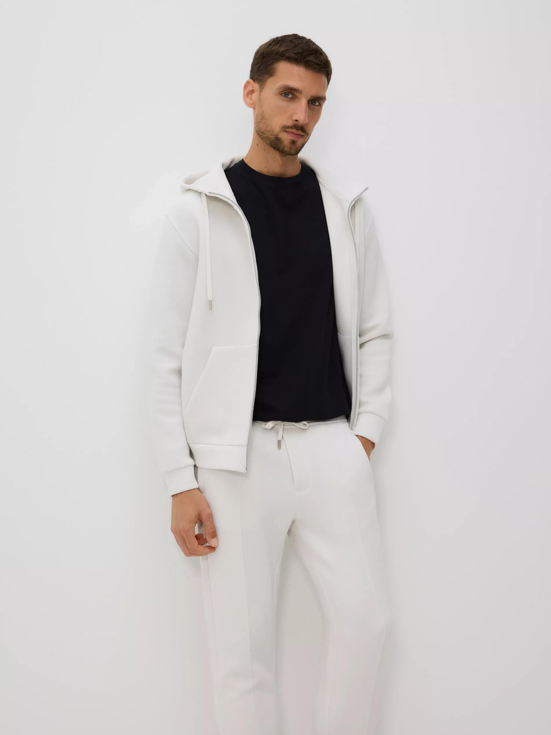 Cream Slim Sweatpants, , large image number 2