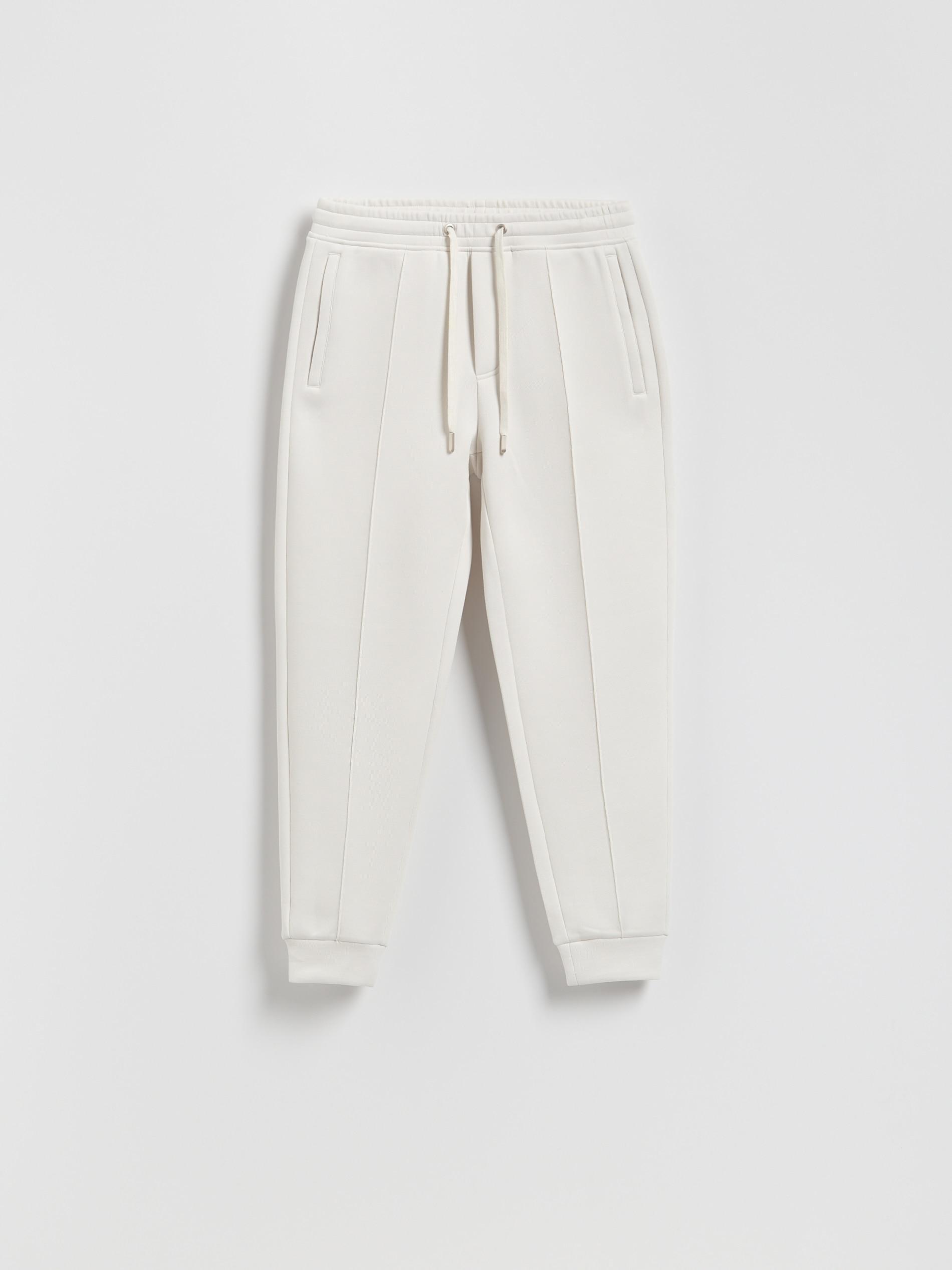 Cream Slim Sweatpants, , large image number 4