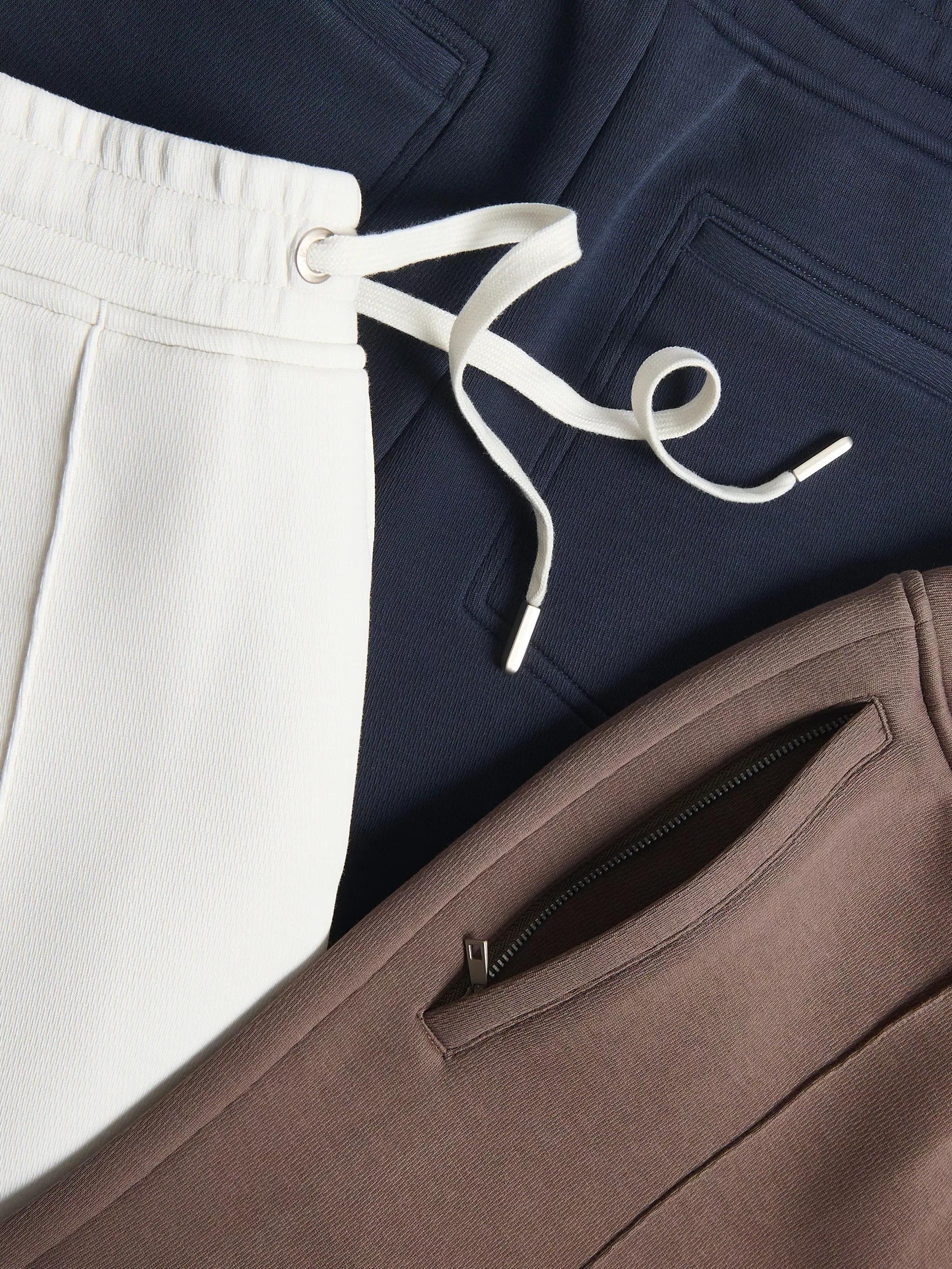Cream Slim Sweatpants, , large image number 5
