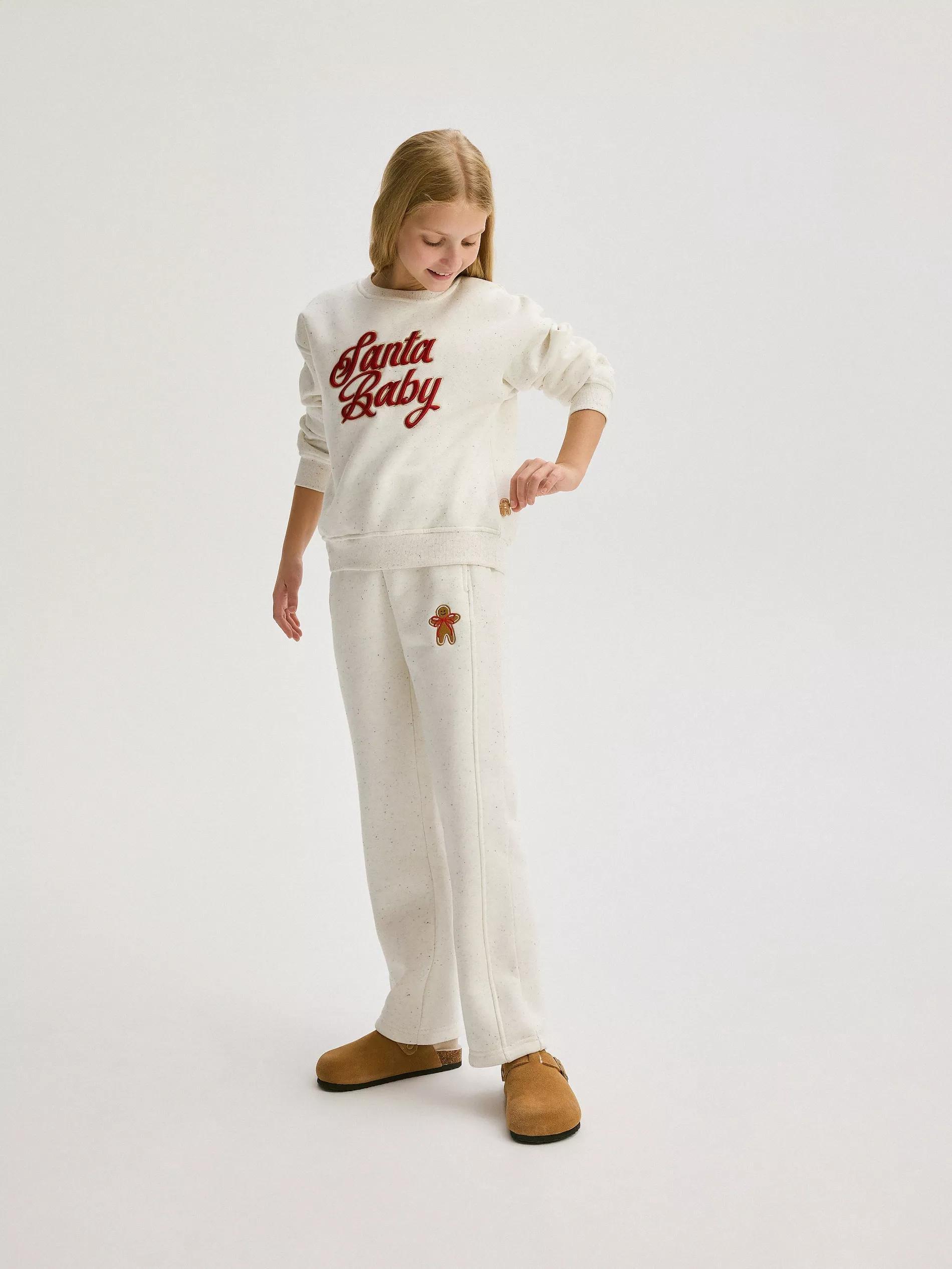 Cream Printed Sweatshirt , Kids Girls, , large image number 4