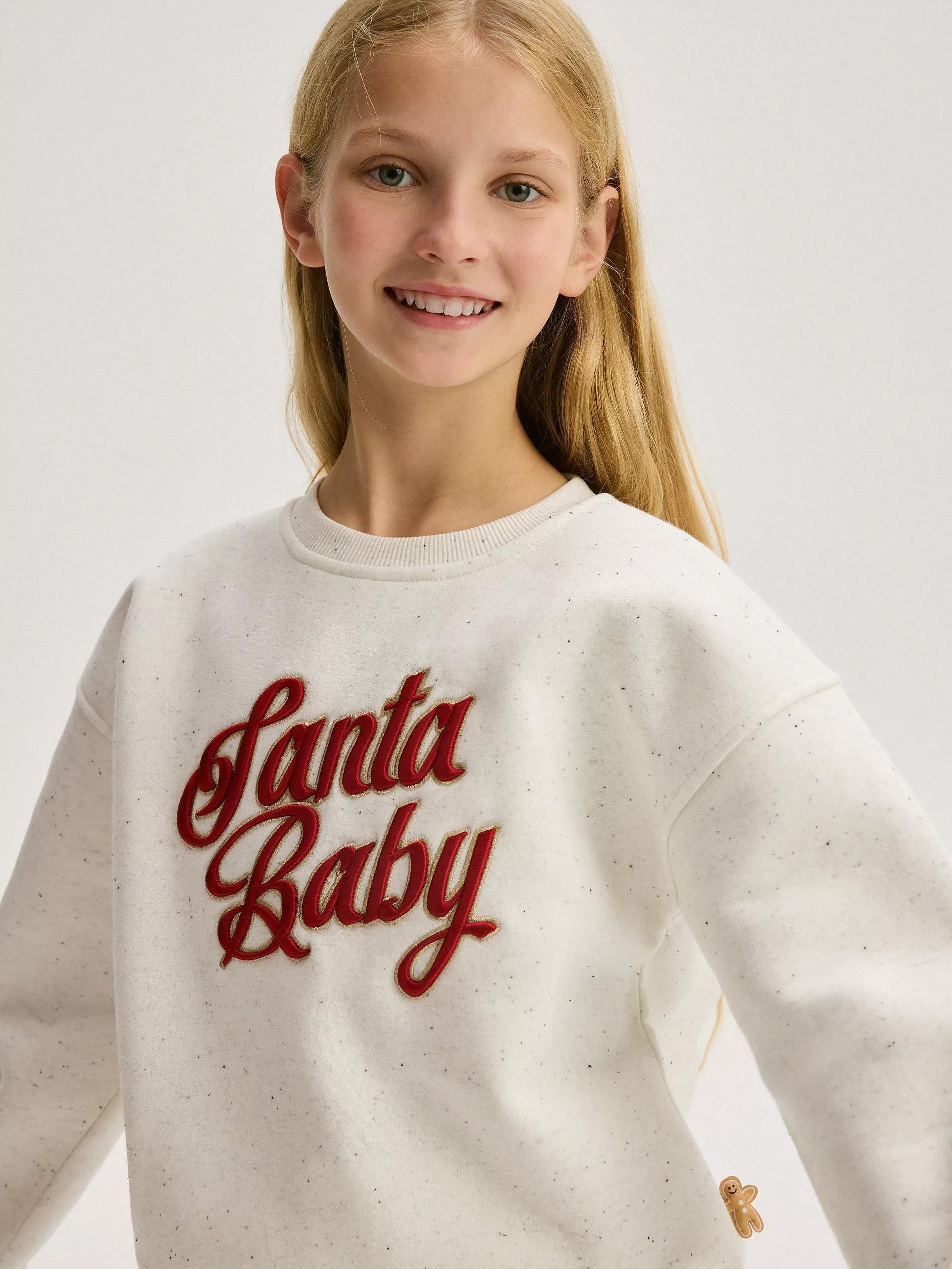 Cream Printed Sweatshirt , Kids Girls, , large image number 5