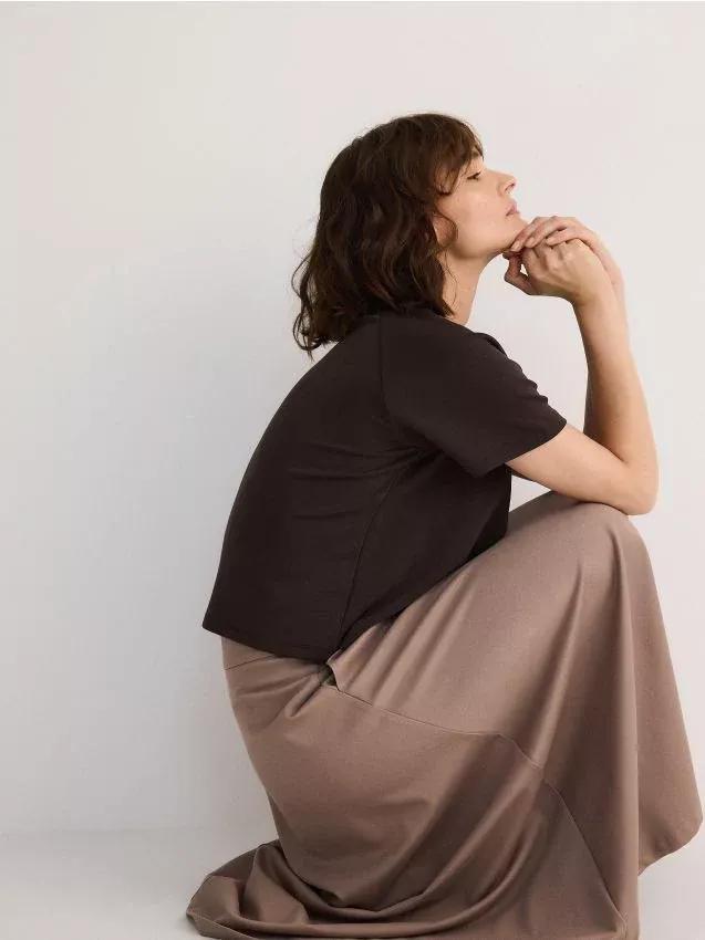 Beige Flared Skirt, , large image number 1