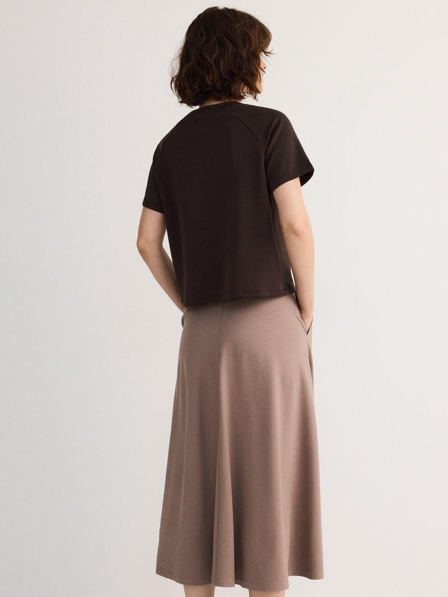 Beige Flared Skirt, , large image number 2