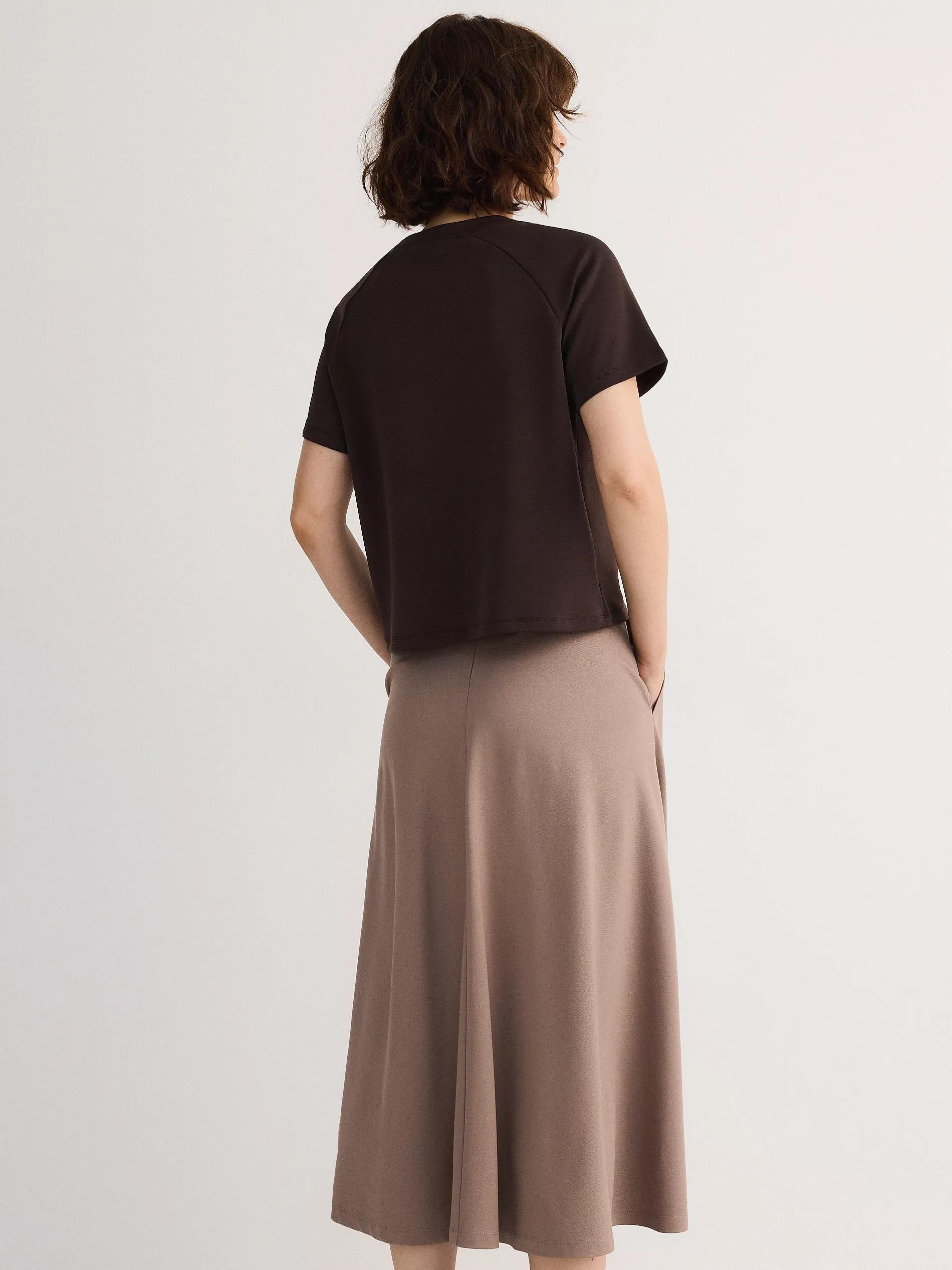 Beige Flared Skirt, , large image number 6