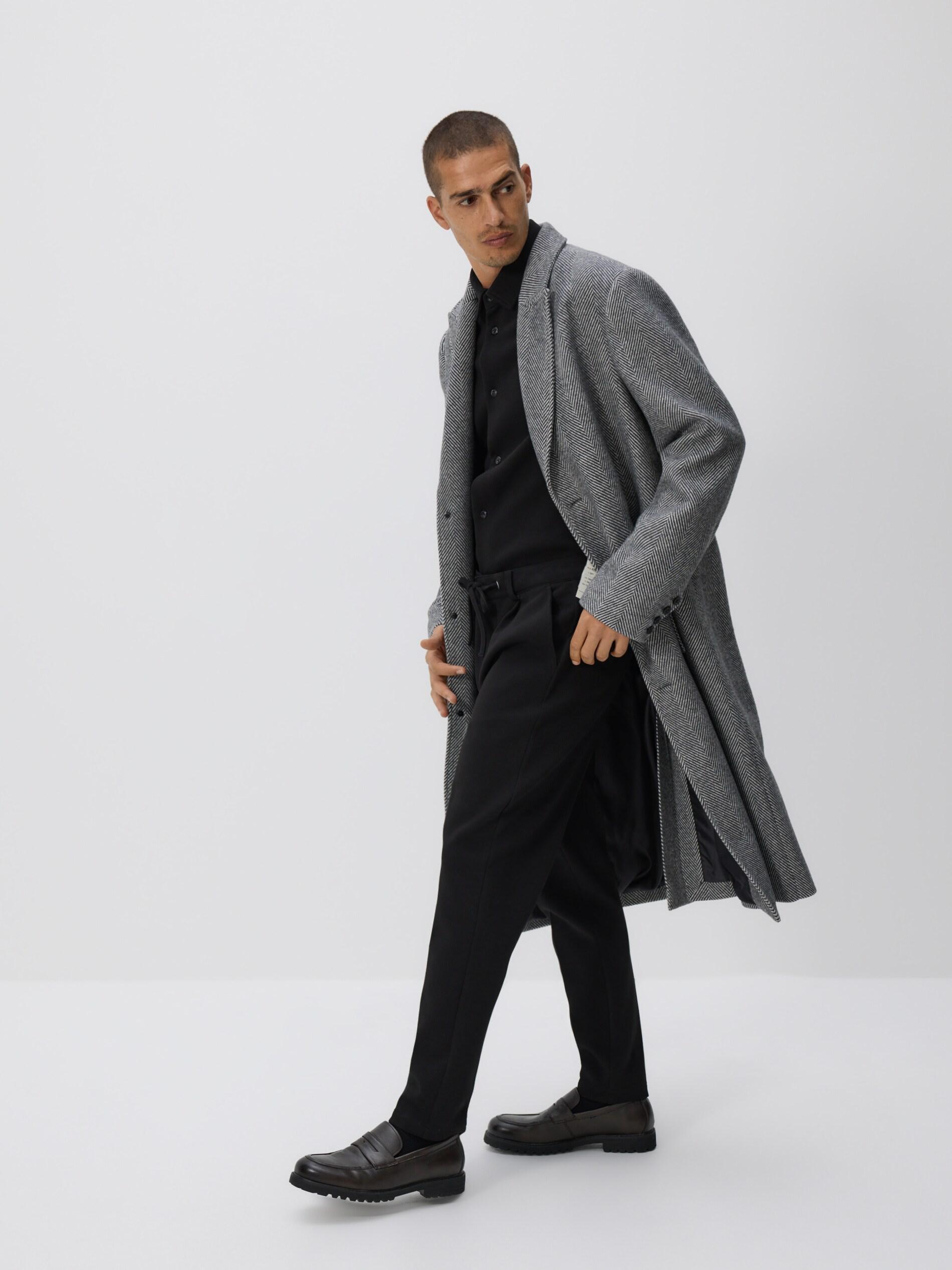 Black Pressed Crease Chino Slim Trousers, Black, large image number 3