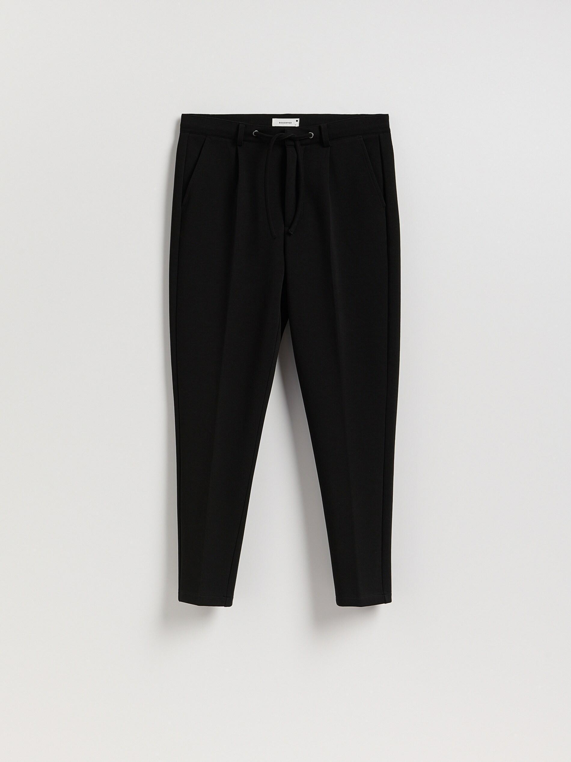 Black Pressed Crease Chino Slim Trousers, Black, large image number 4