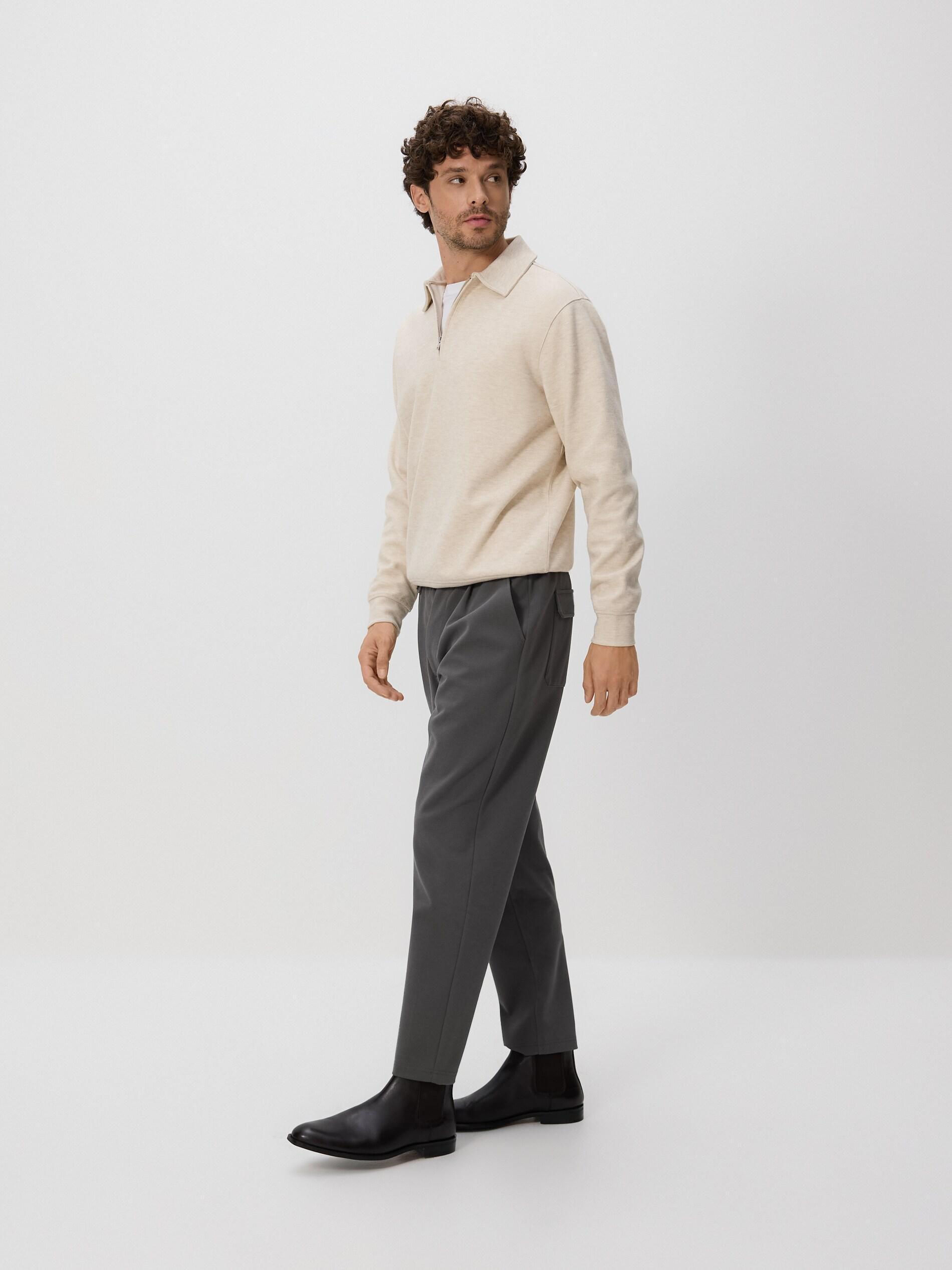 Grey Regular Fit Chino Trousers, Light grey, large image number 3
