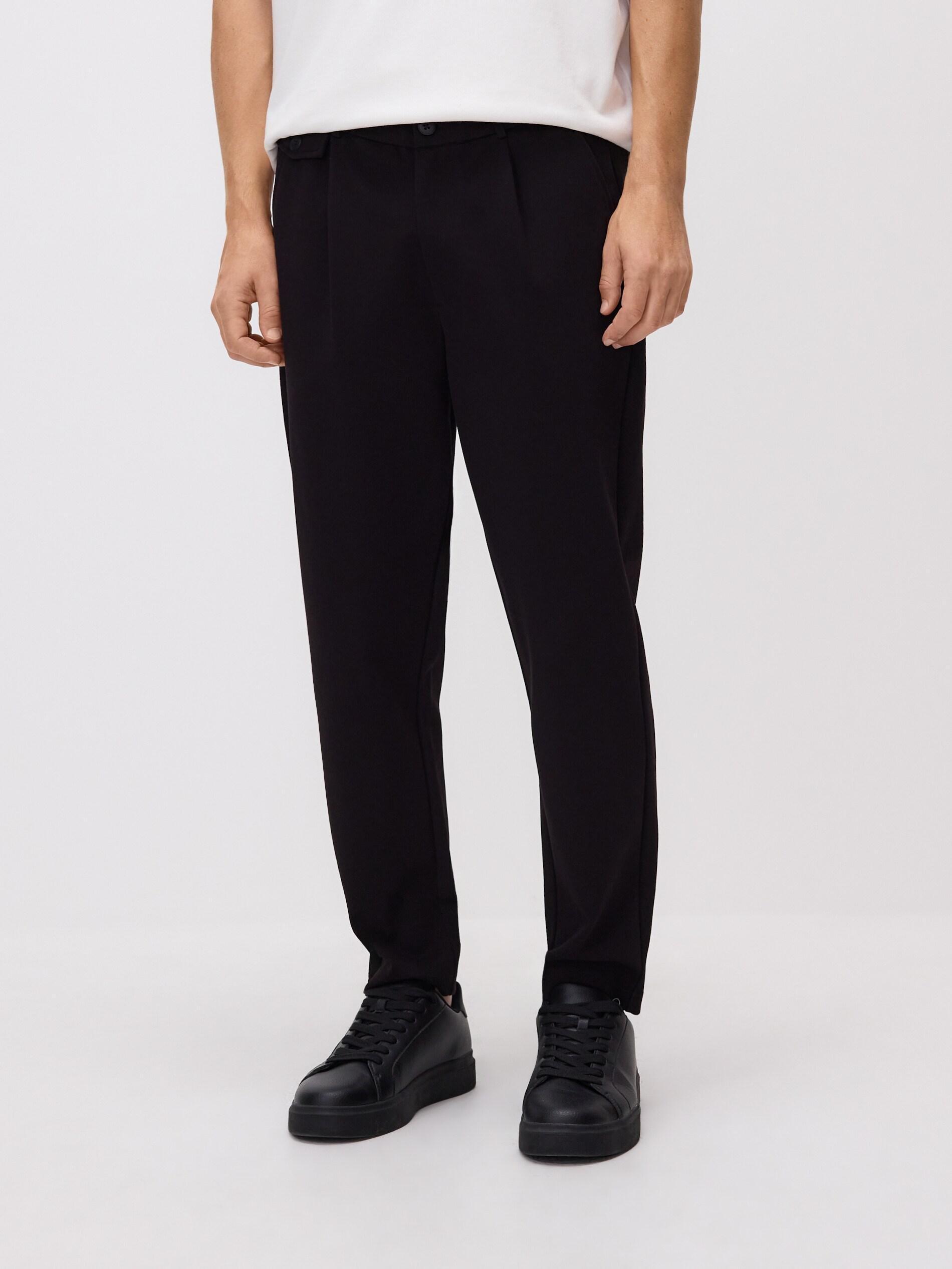 Black Regular Fit Chino Trousers, Black, medium