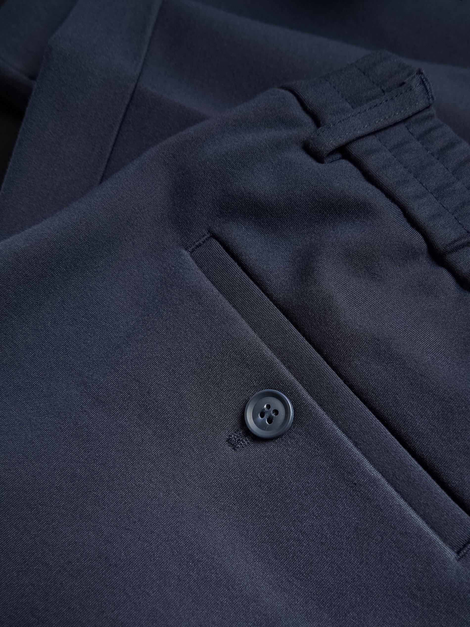 Navy Pressed Crease Chino Slim Trousers, Navy, large image number 1