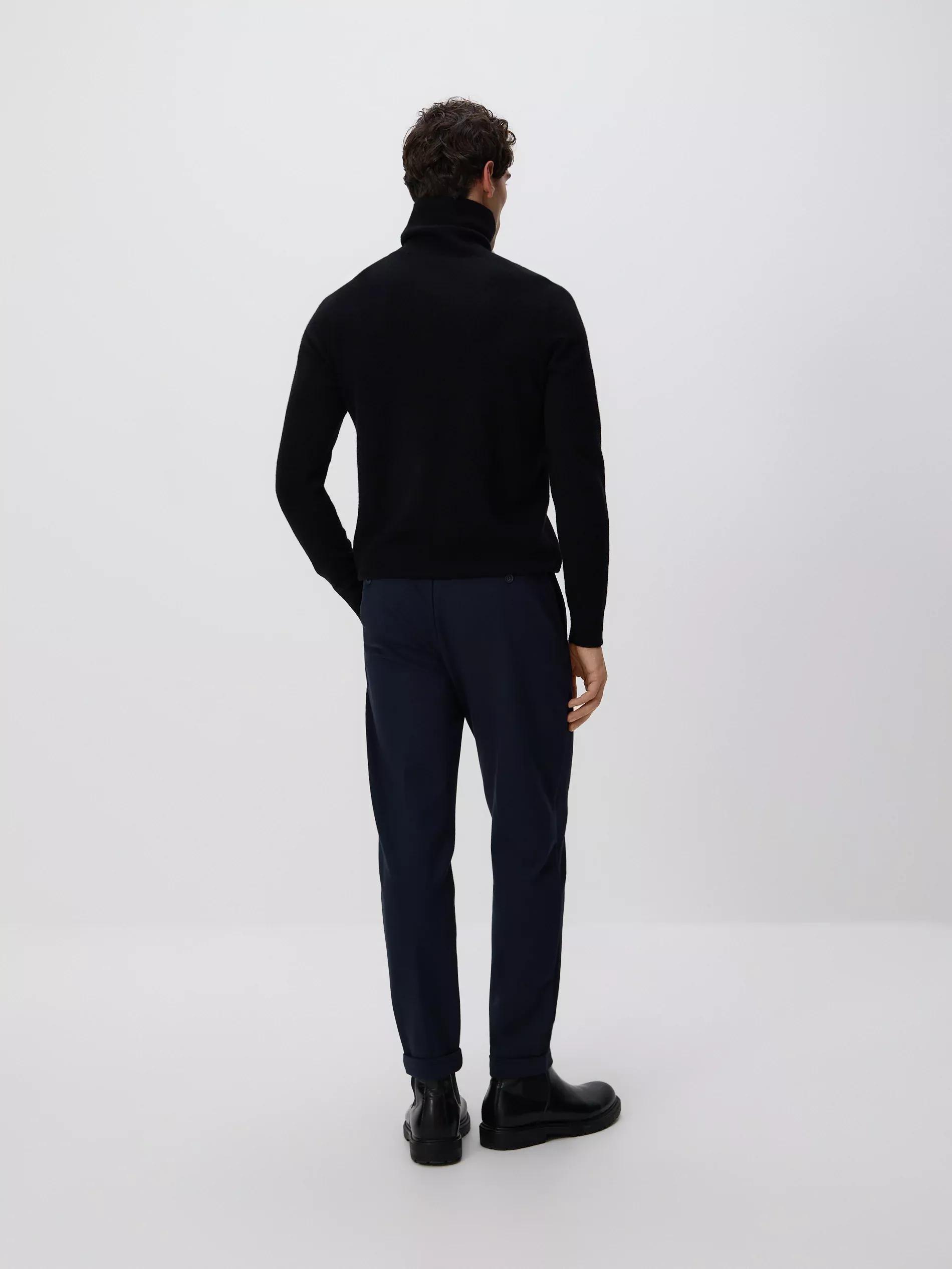 Navy Pressed Crease Chino Slim Trousers, Navy, large image number 3