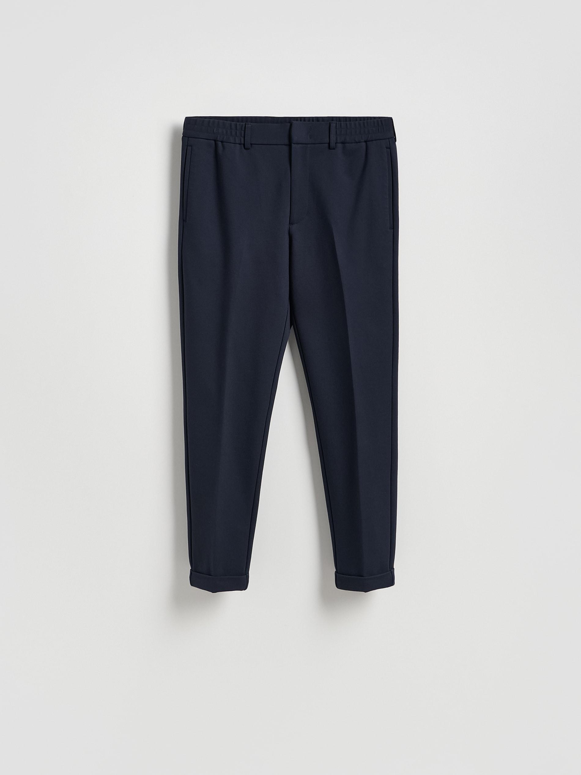 Navy Pressed Crease Chino Slim Trousers, Navy, large image number 4