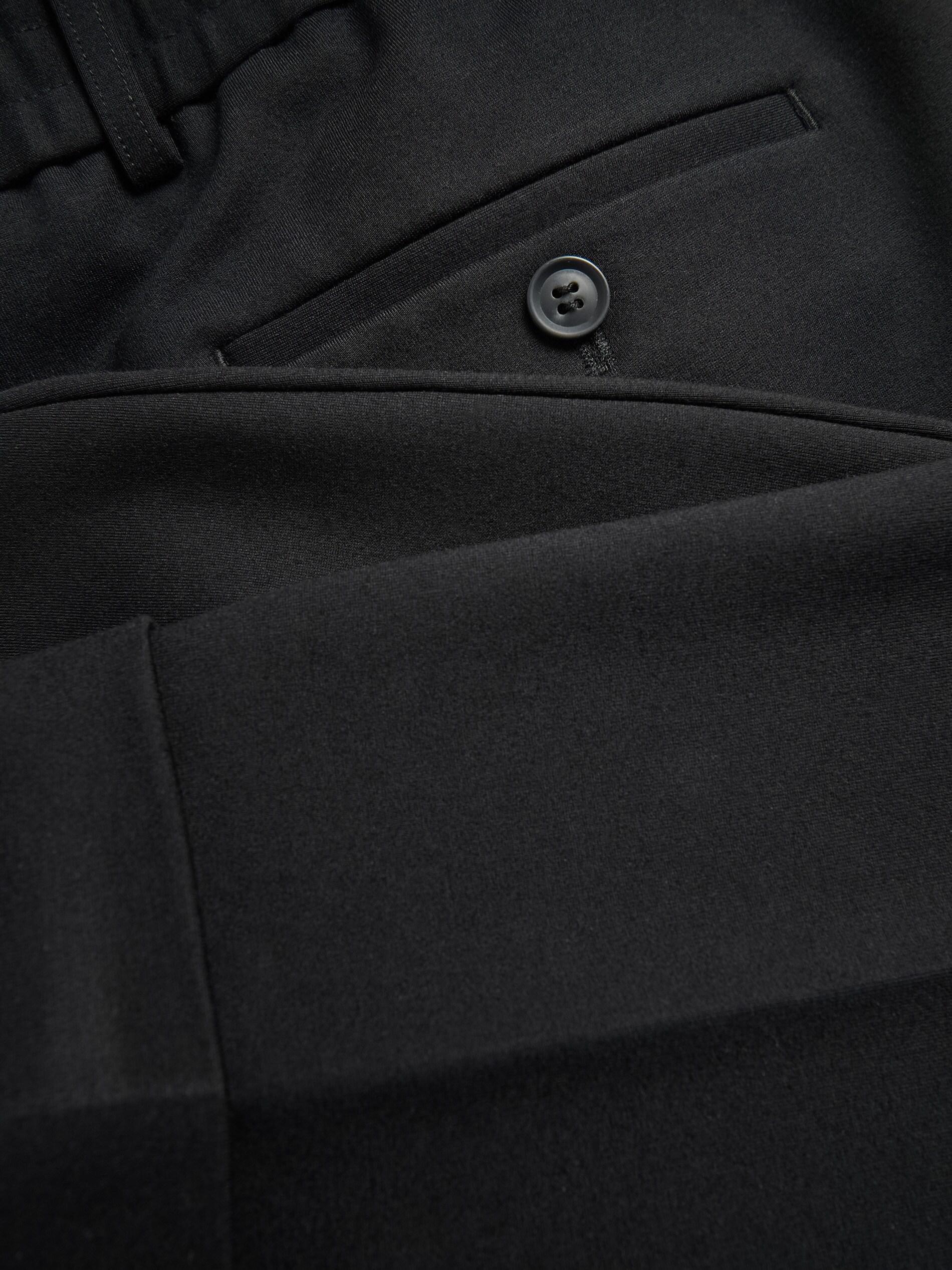 Black Pressed Crease Chino Slim Trousers, Black, large image number 1