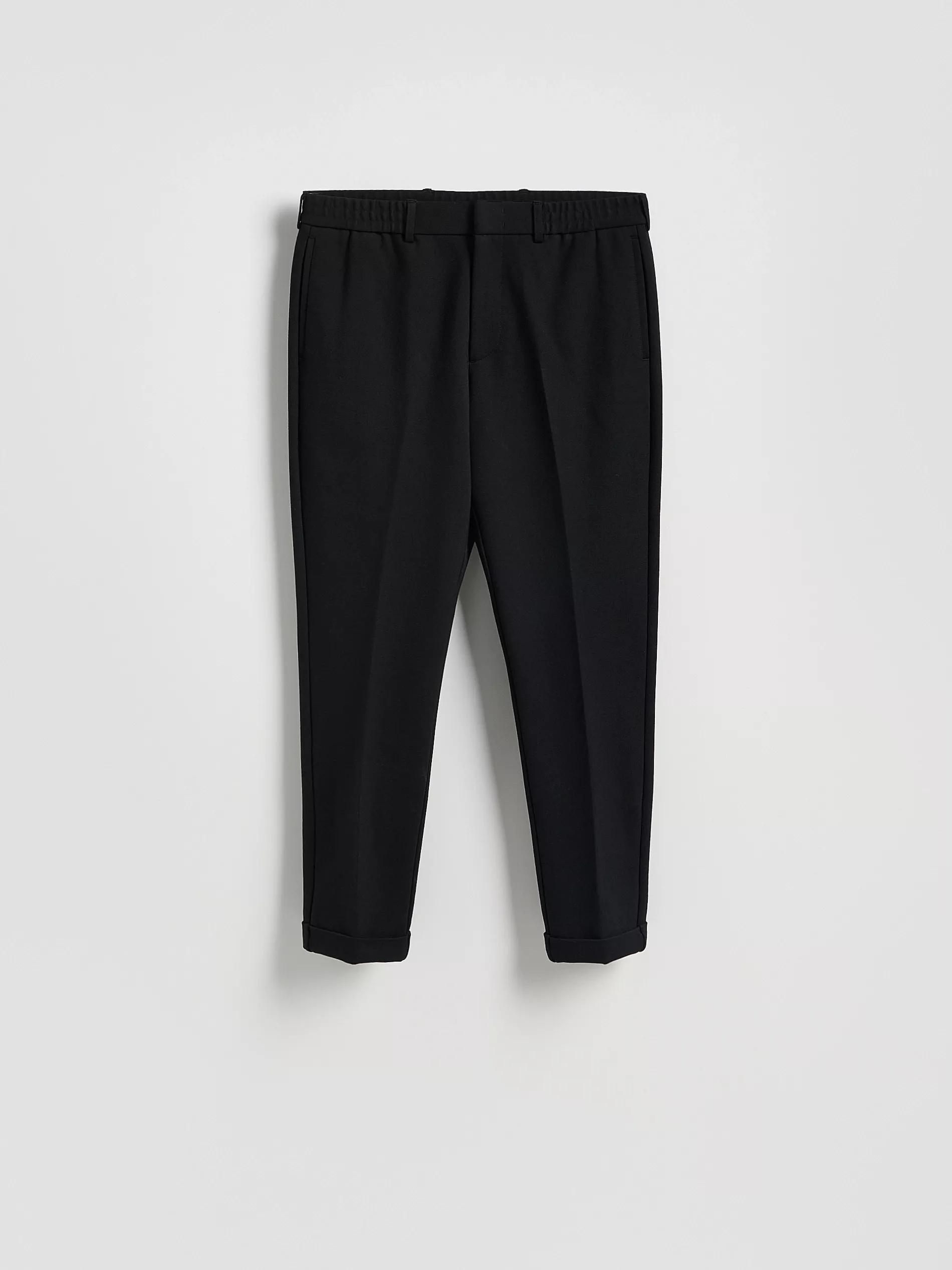 Black Pressed Crease Chino Slim Trousers, Black, large image number 4