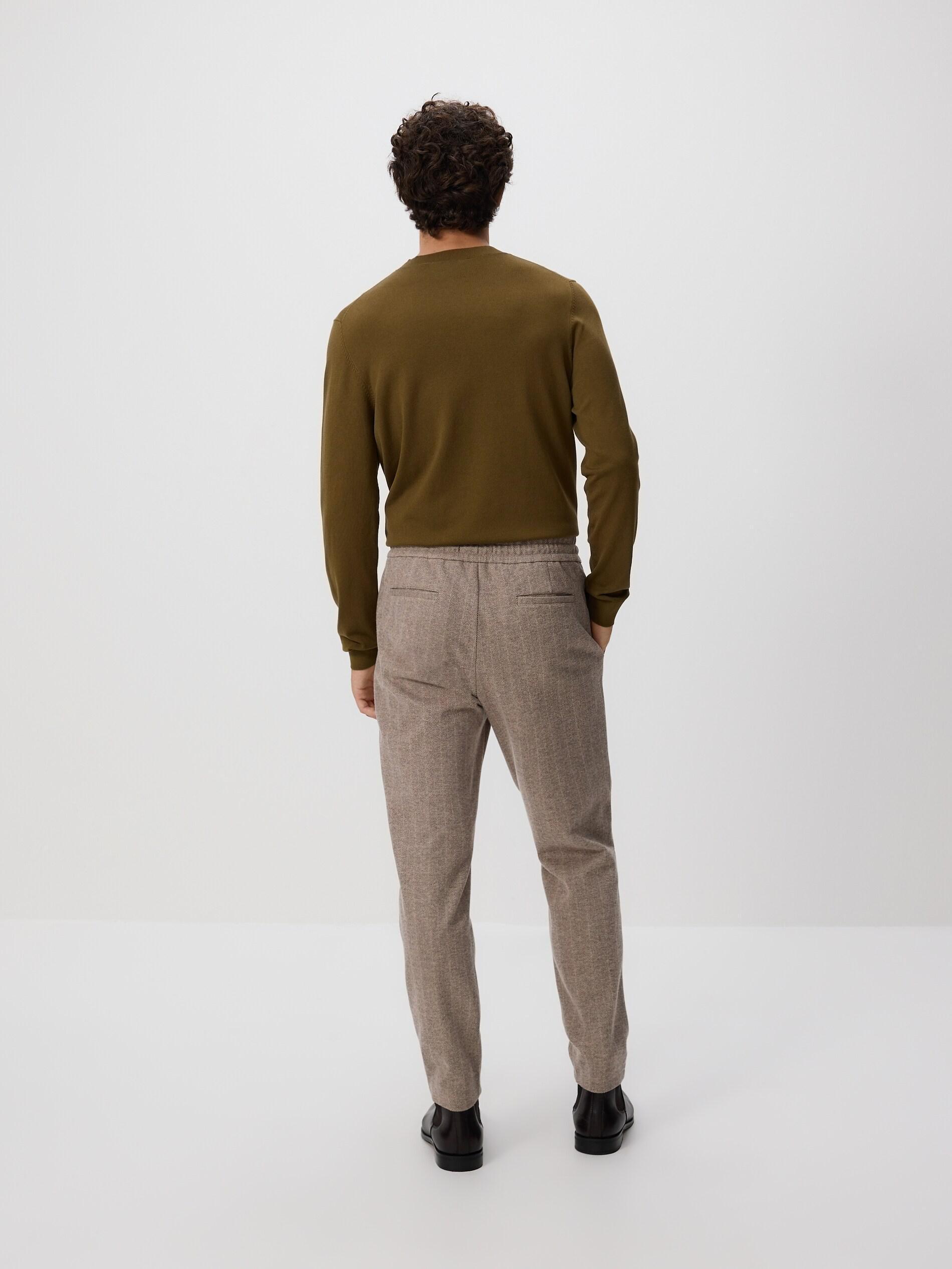 Beige Men`S Trousers, Beige, medium