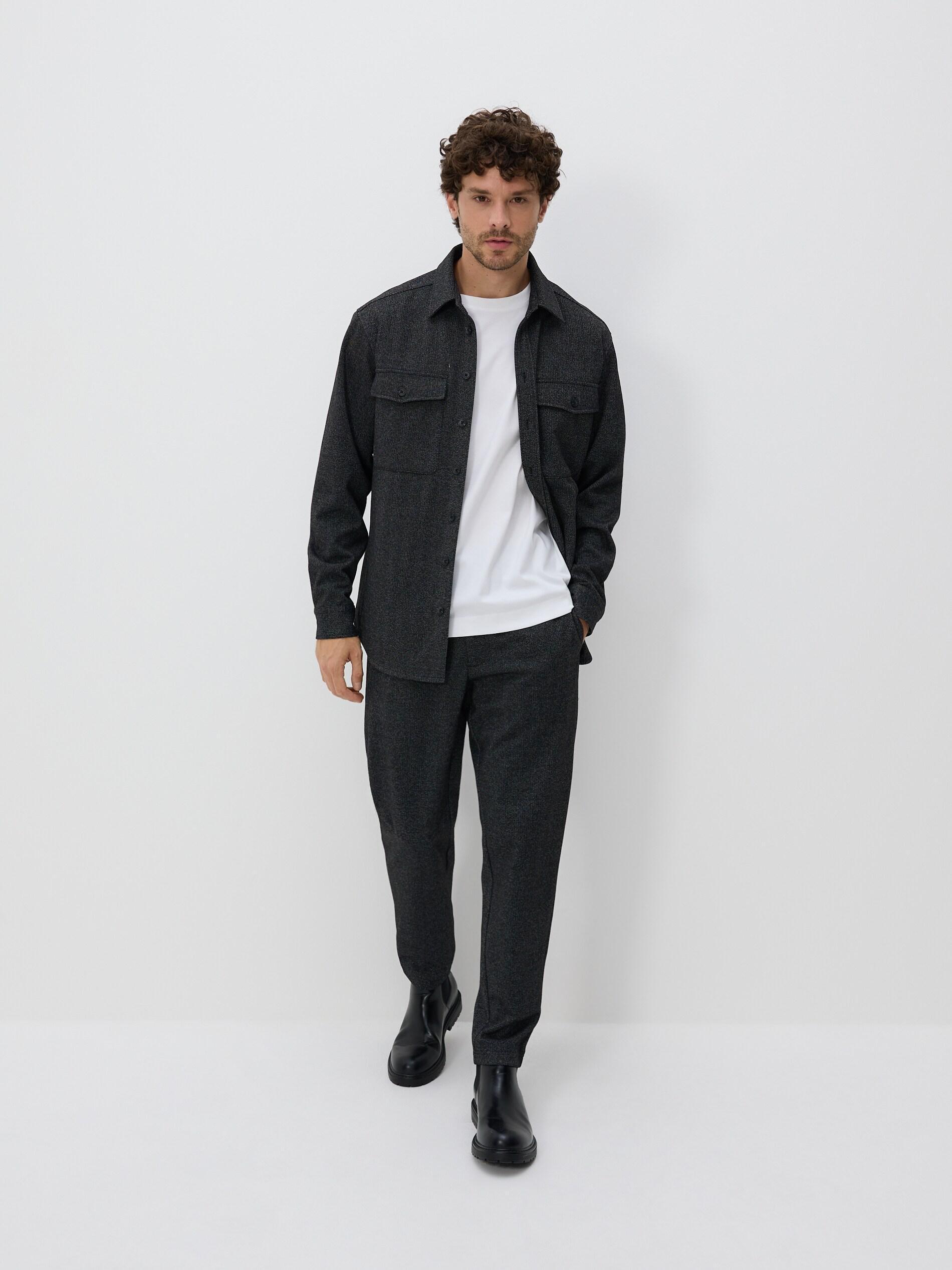 Grey Men`S Trousers, Light grey, large image number 1