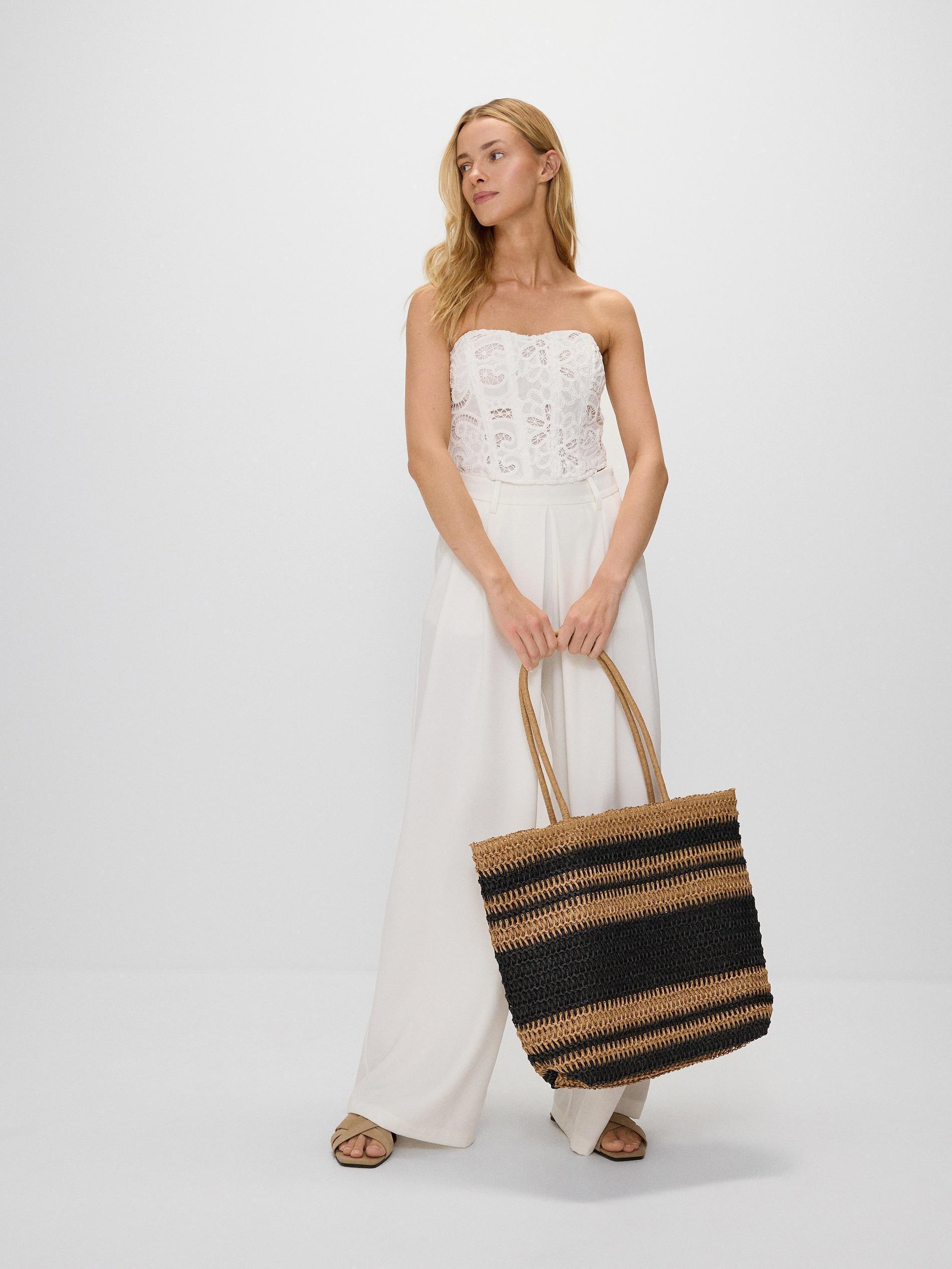 White Pleated Trousers, , large image number 1