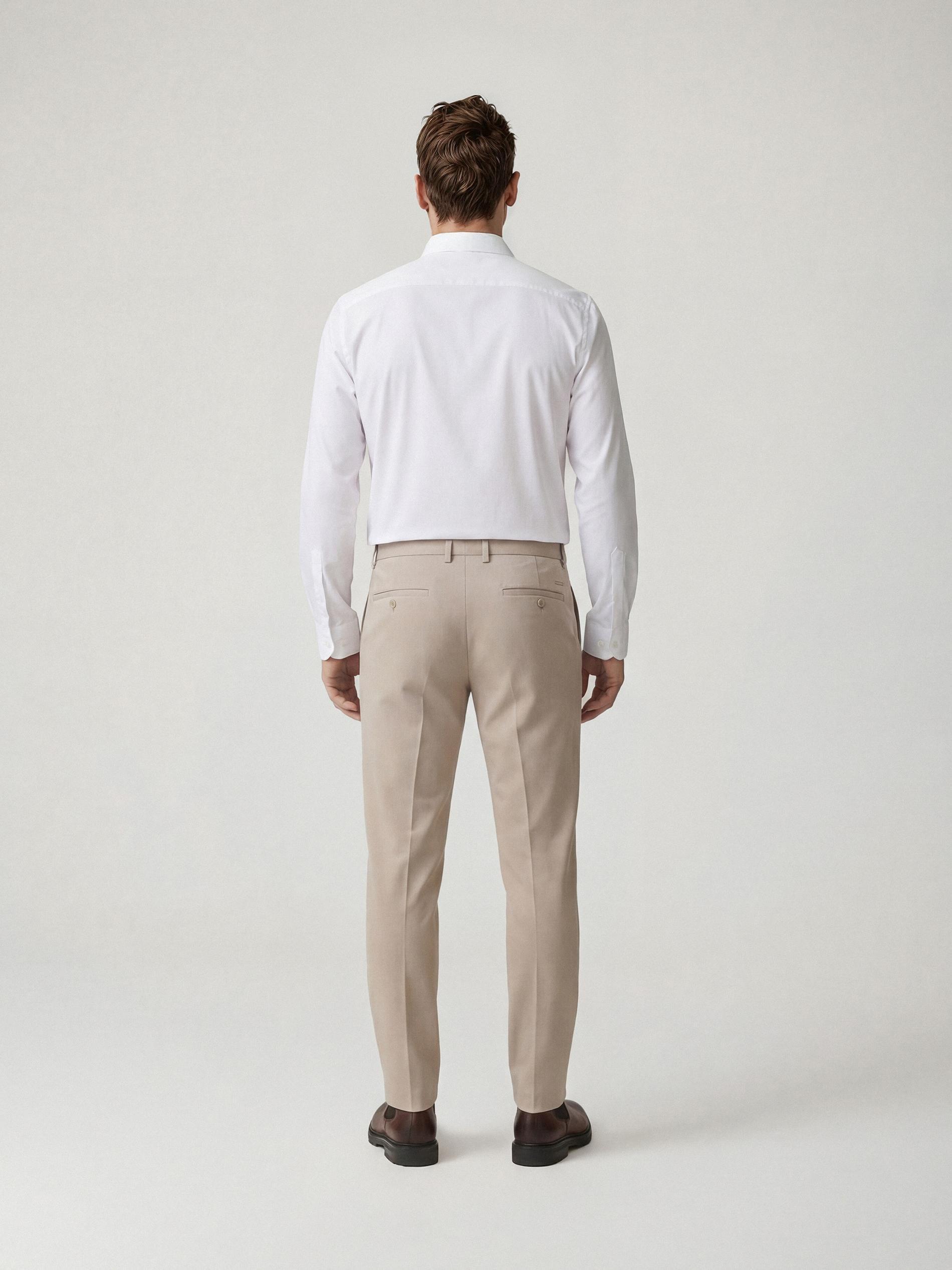 Beige Chino Slim Fit Trousers, Beige, medium