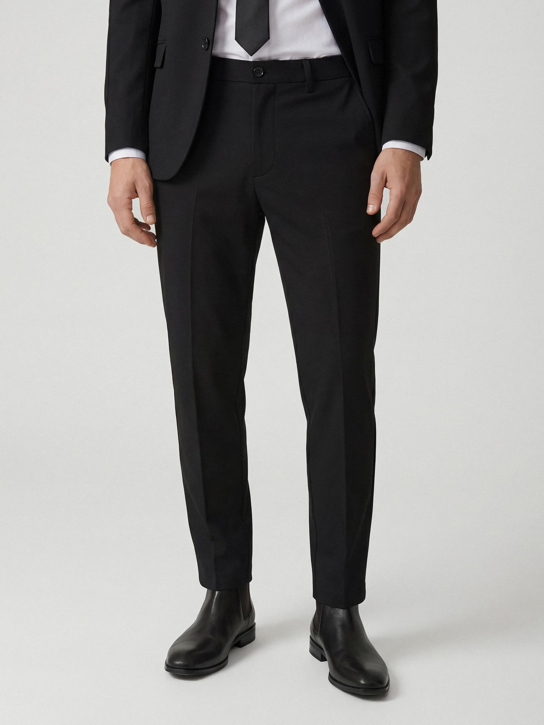 Black Chino Slim Fit Trousers, Black, large image number 2