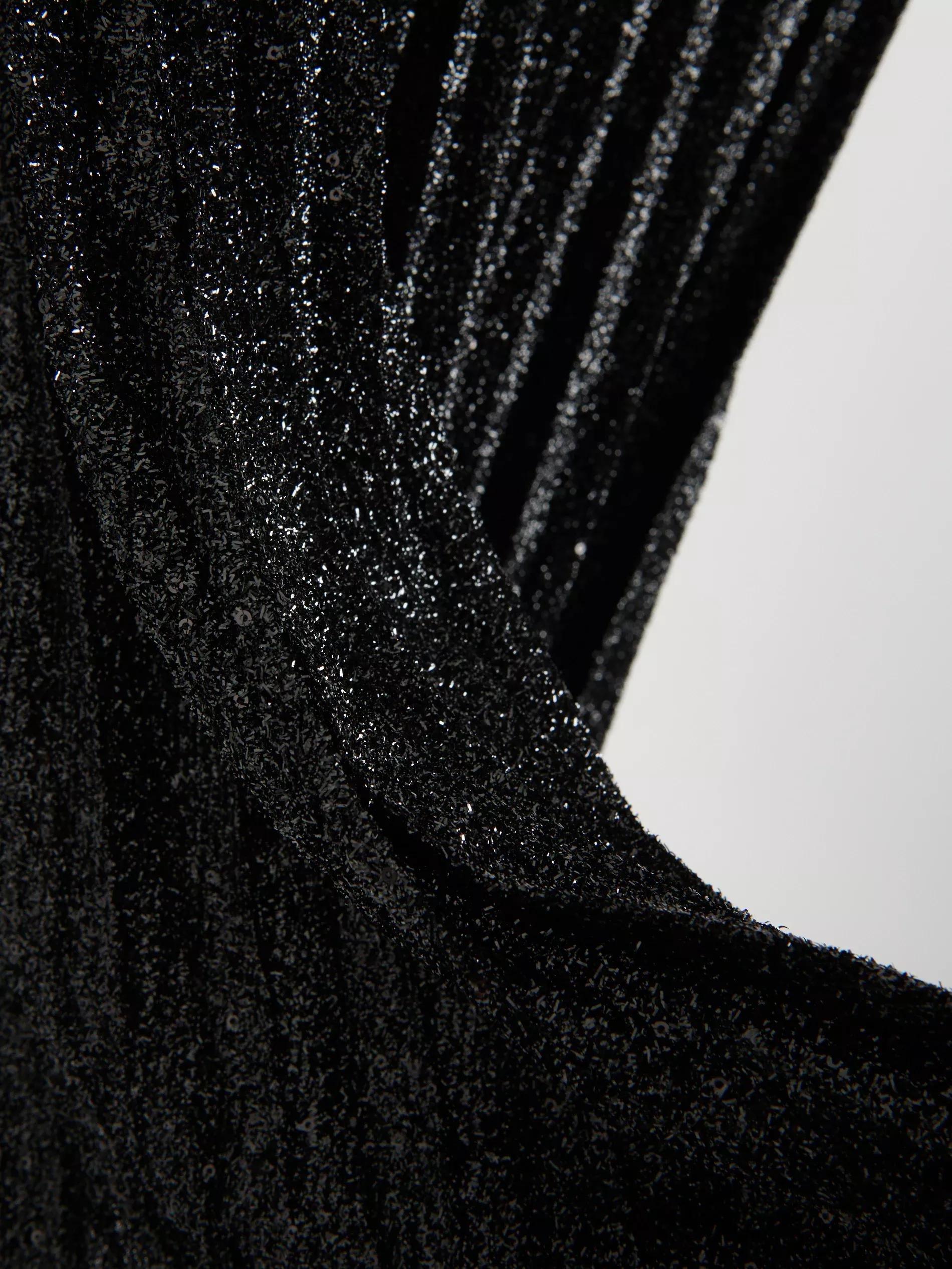 Black Shiny Pleated Skirt, , large image number 5