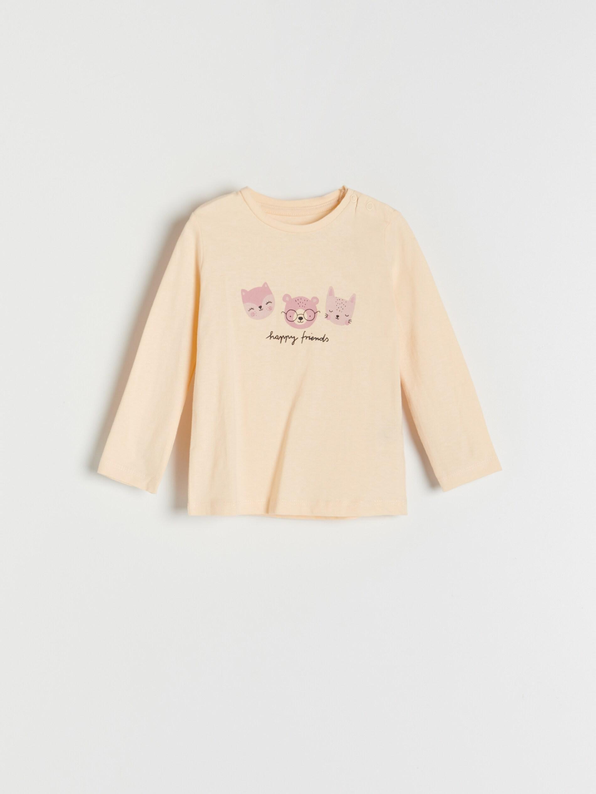 Nude Cotton Blouse With A Print, Kids Girl, , large image number 3