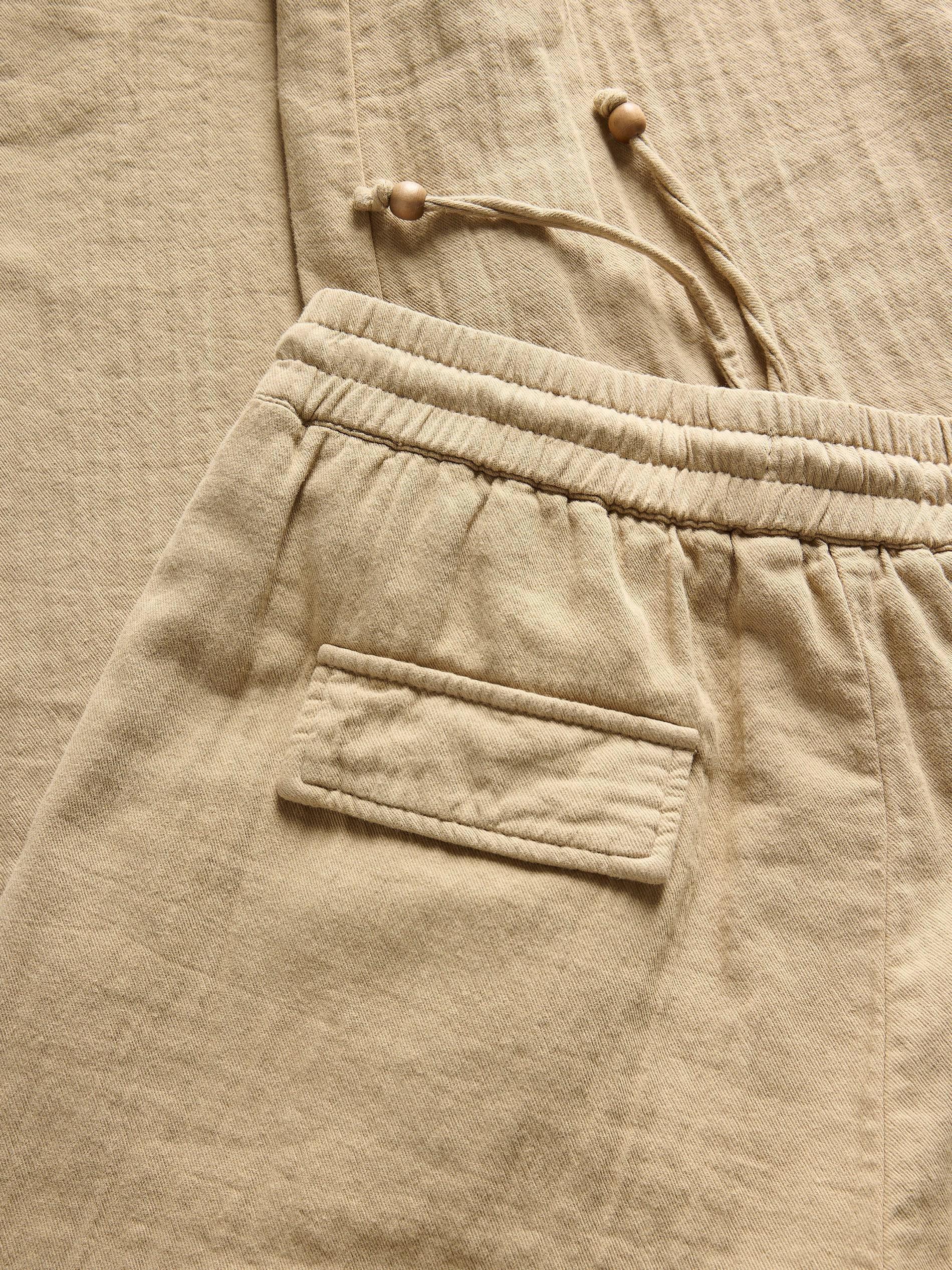 Beige Elastic Waist Casual Trousers, , large image number 6