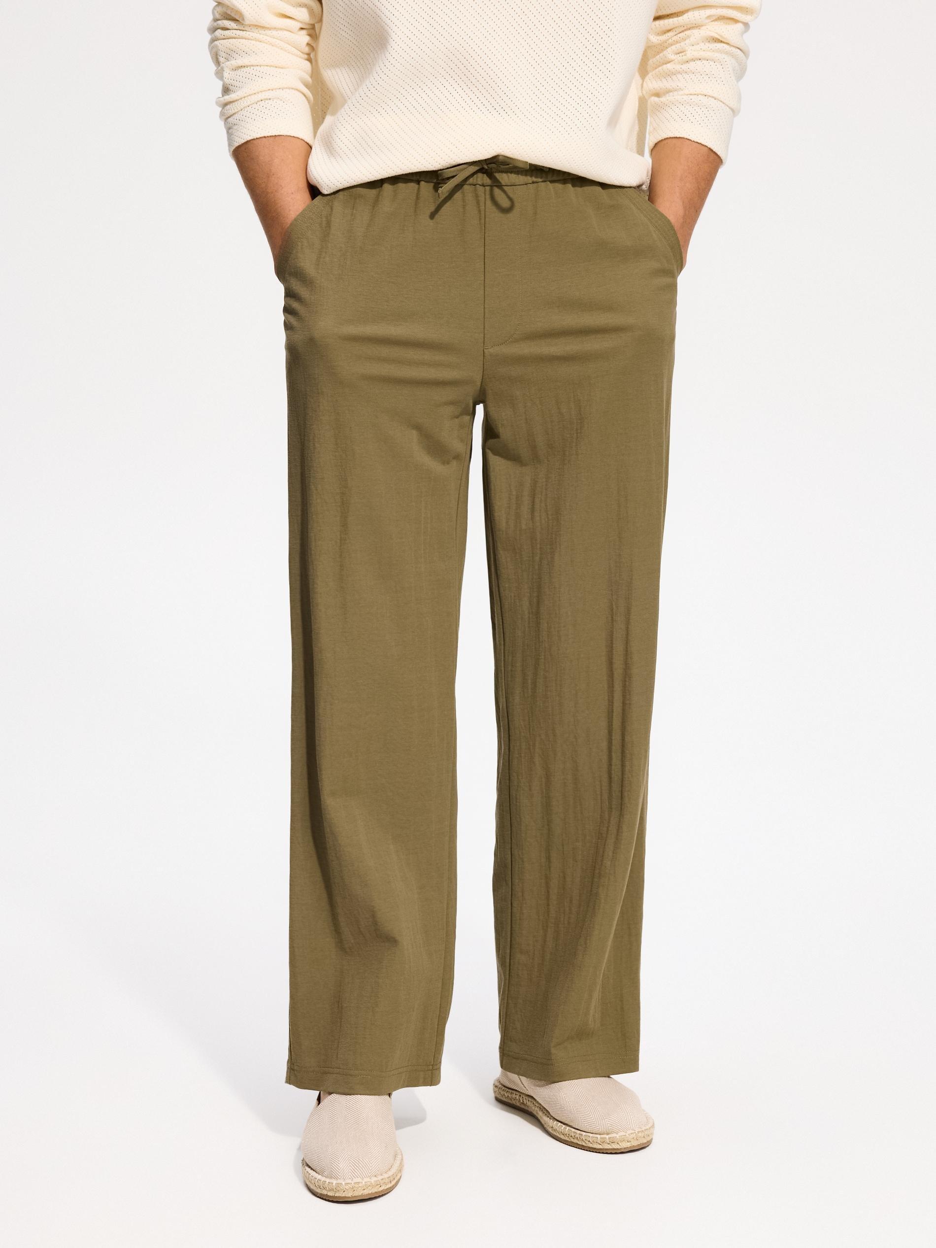 Green Trousers With Tie Detail, Khaki, large image number 0