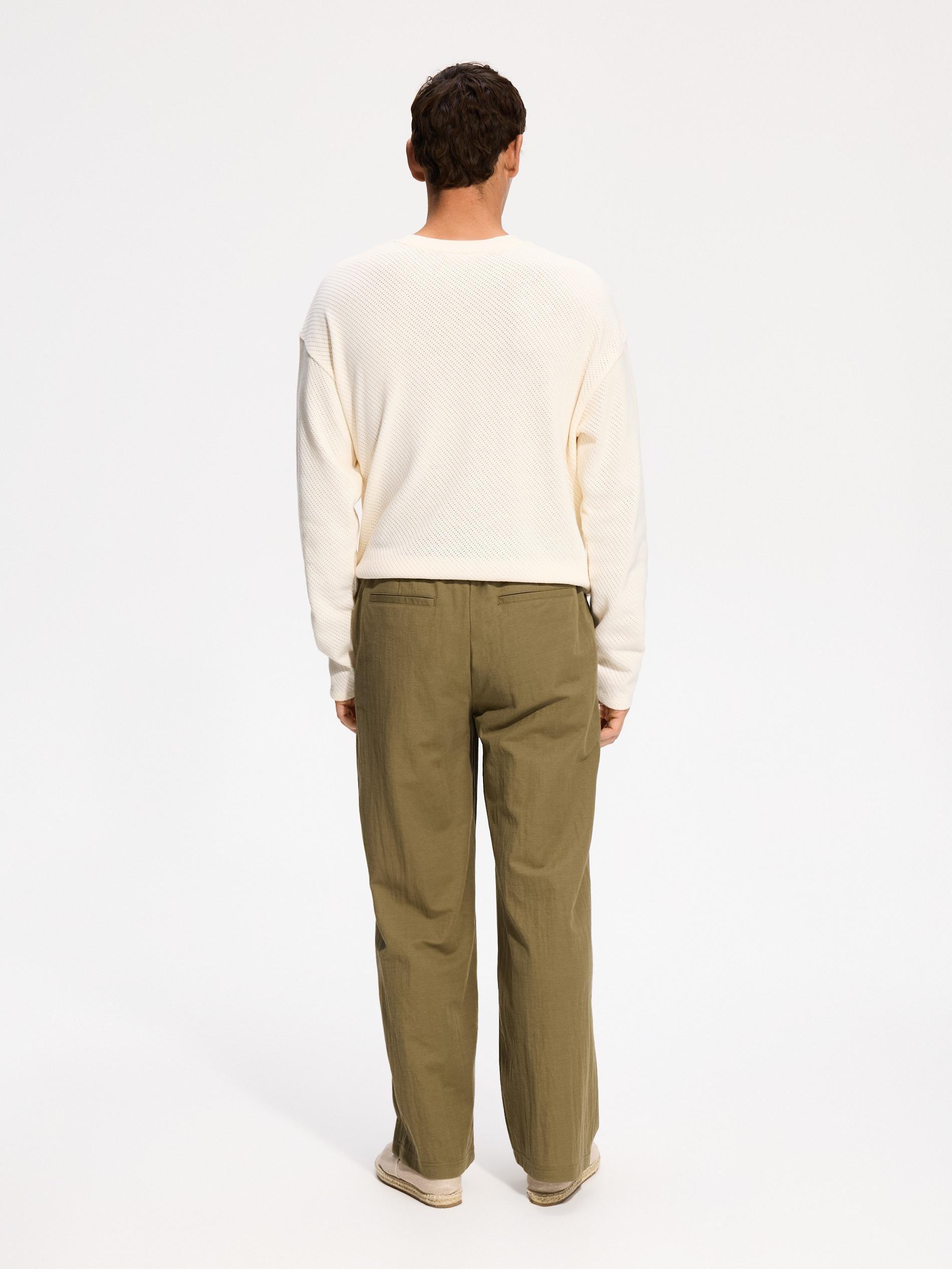 Green Trousers With Tie Detail, Khaki, large image number 2