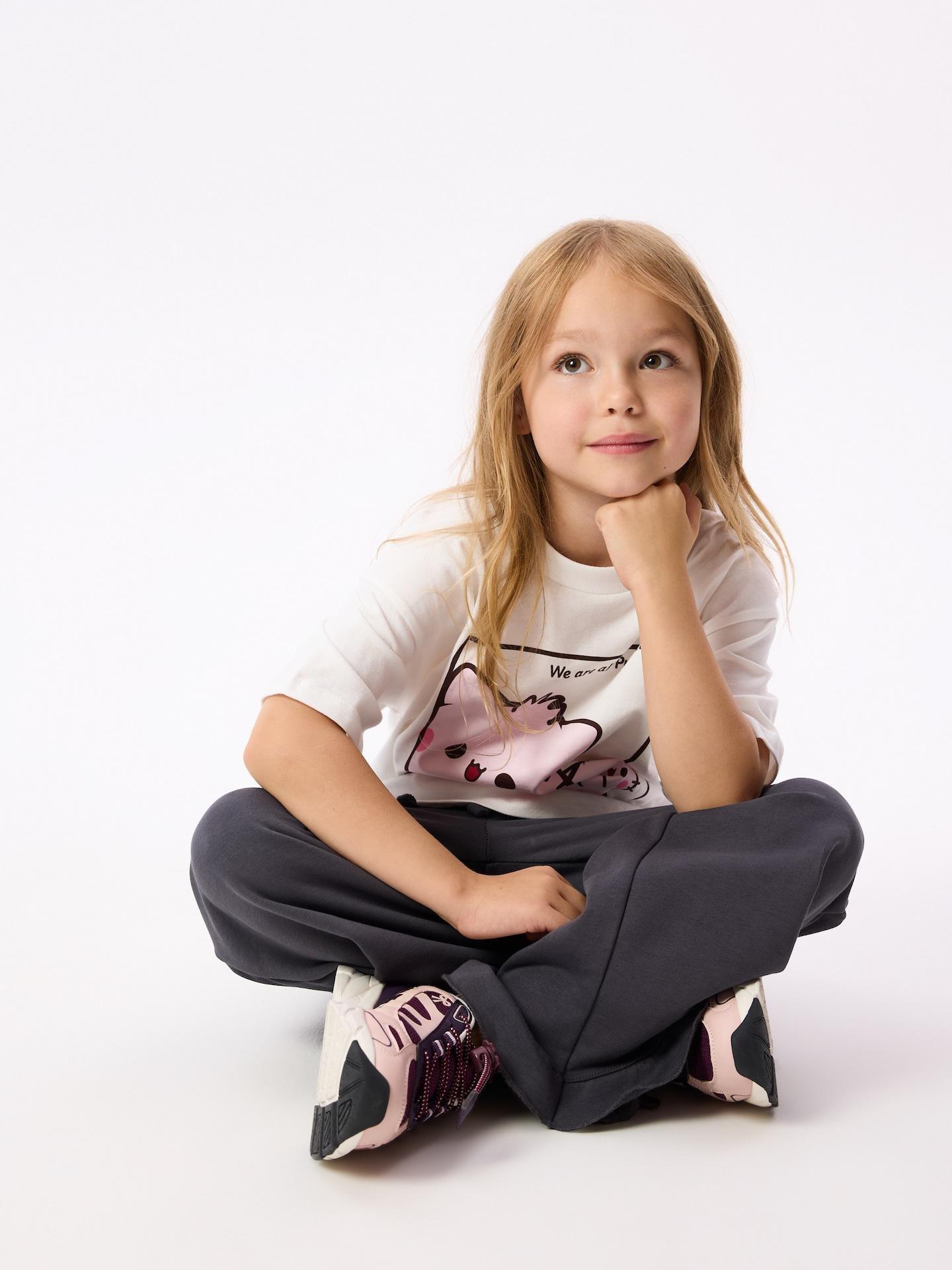 Cream Pembe The Pink Cat Printed T-Shirt, Ivory, large image number 4