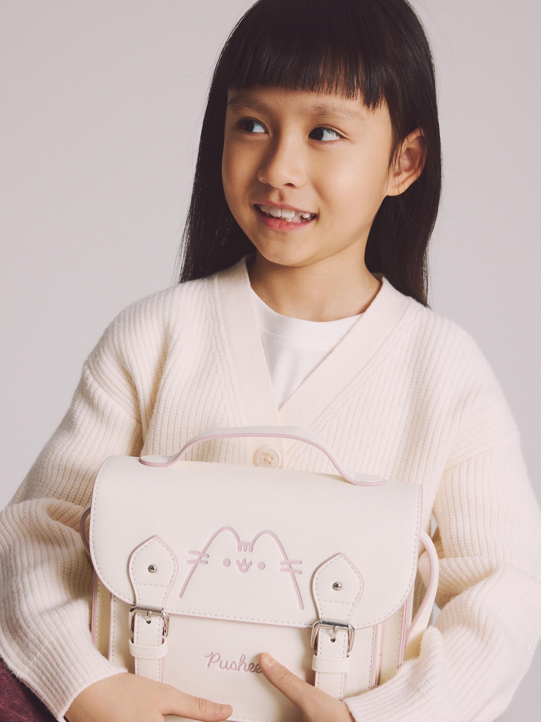 Beige Pusheen Crossbody Bag, Ivory, medium