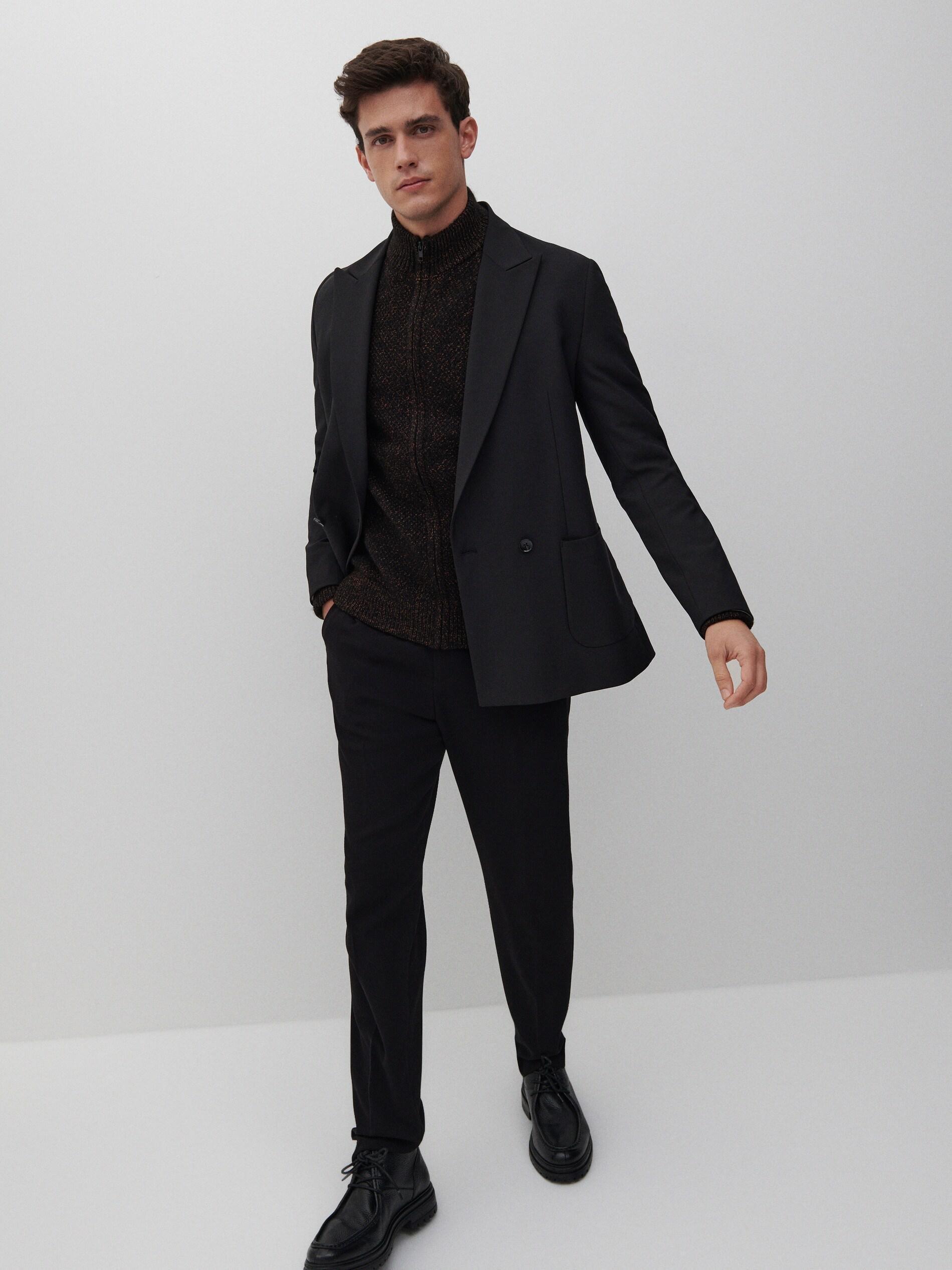 Black Sweater With A Zipper, Men, , large image number 0