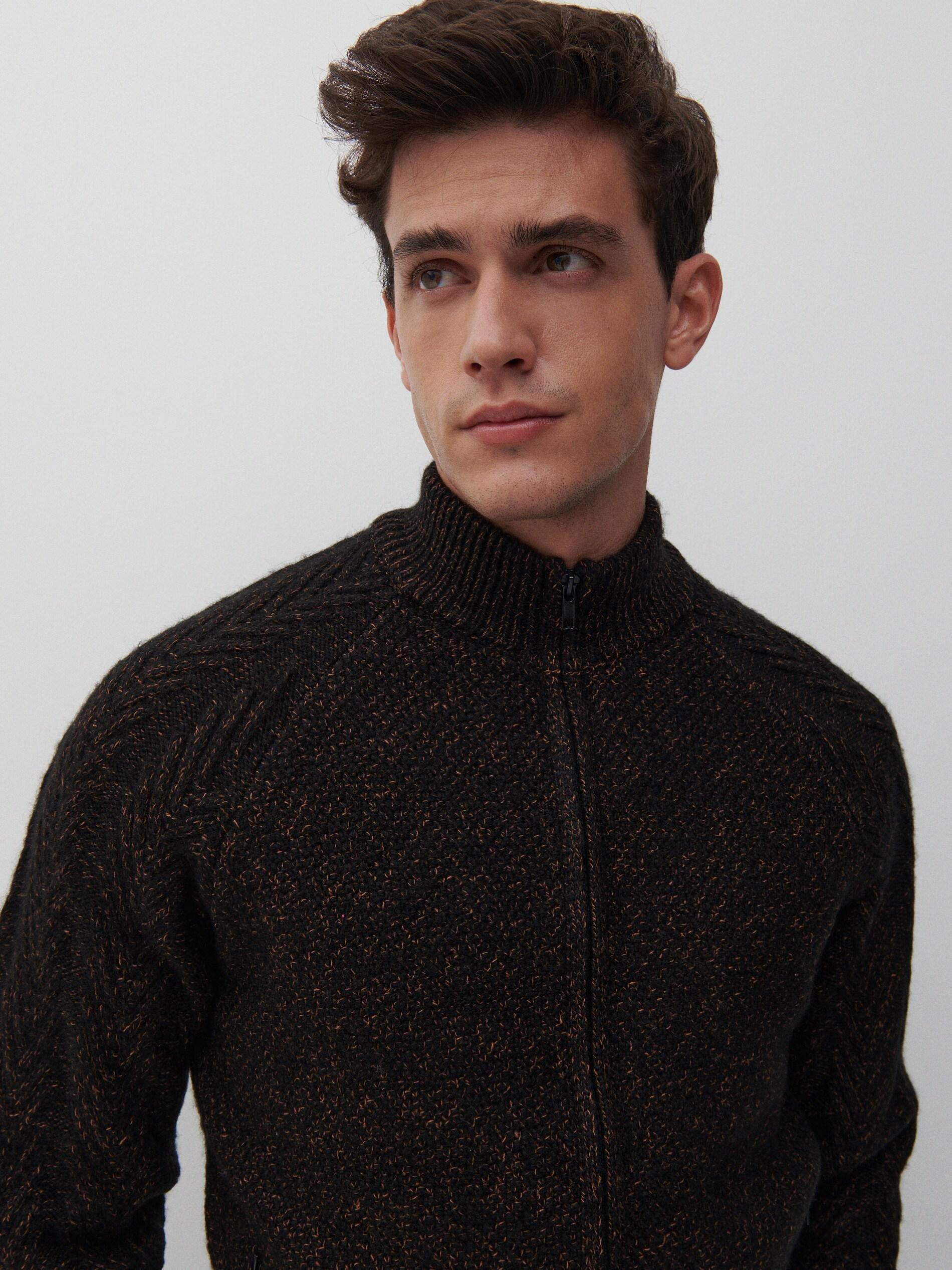 Black Sweater With A Zipper, Men, , large image number 1