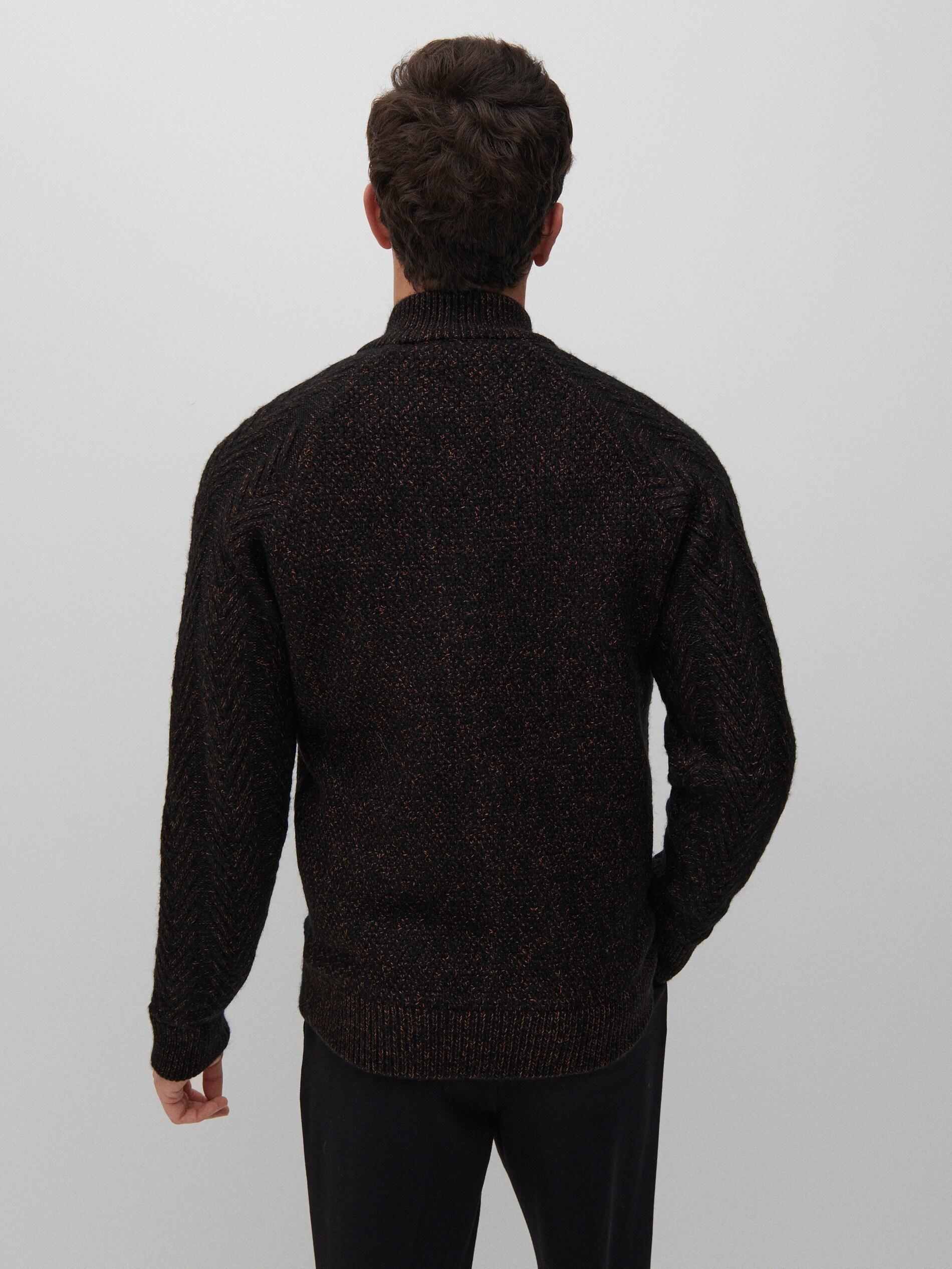 Black Sweater With A Zipper, Men, , large image number 2