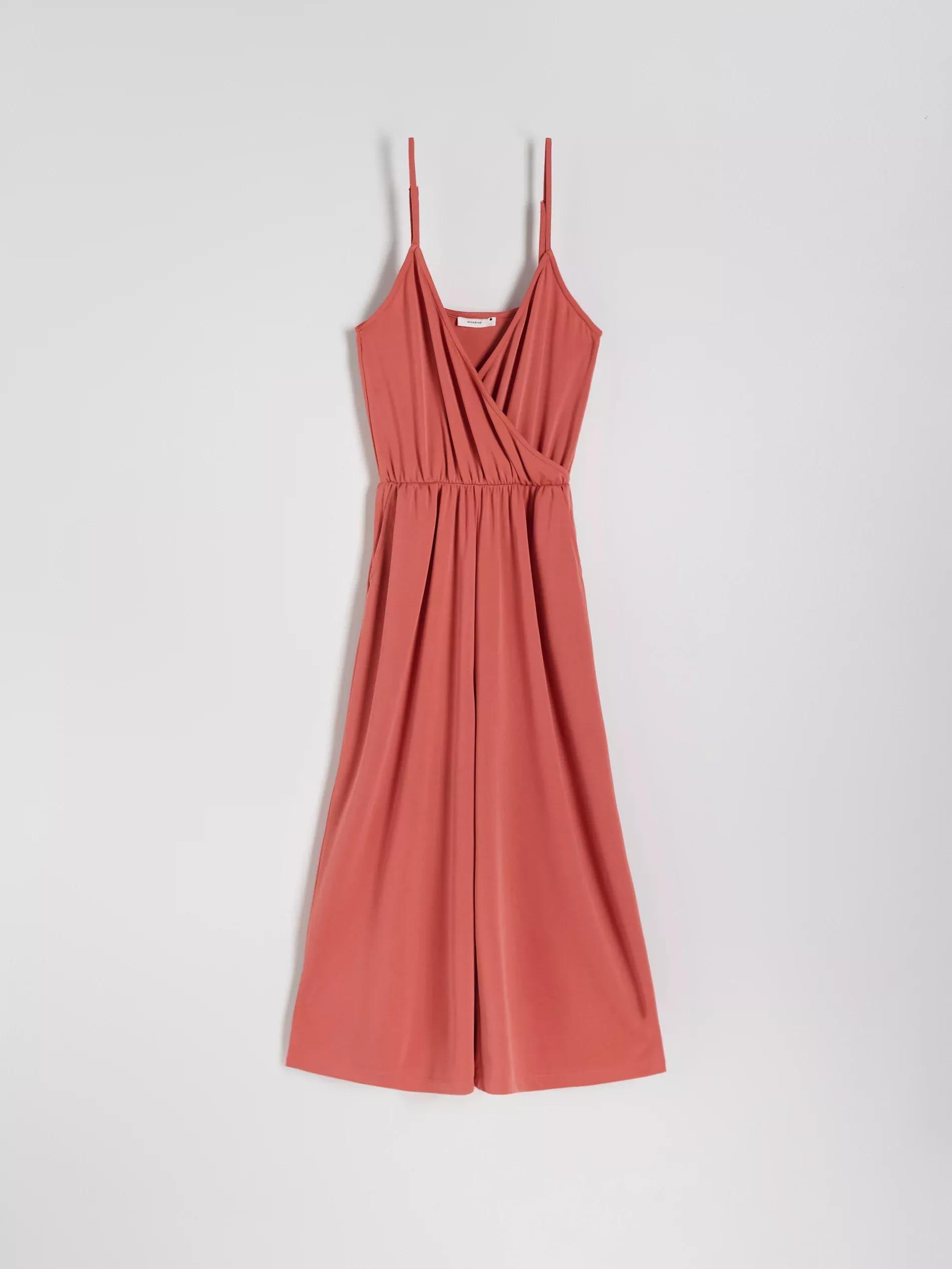 Orange V-Neck Jumpsuit, , large image number 2
