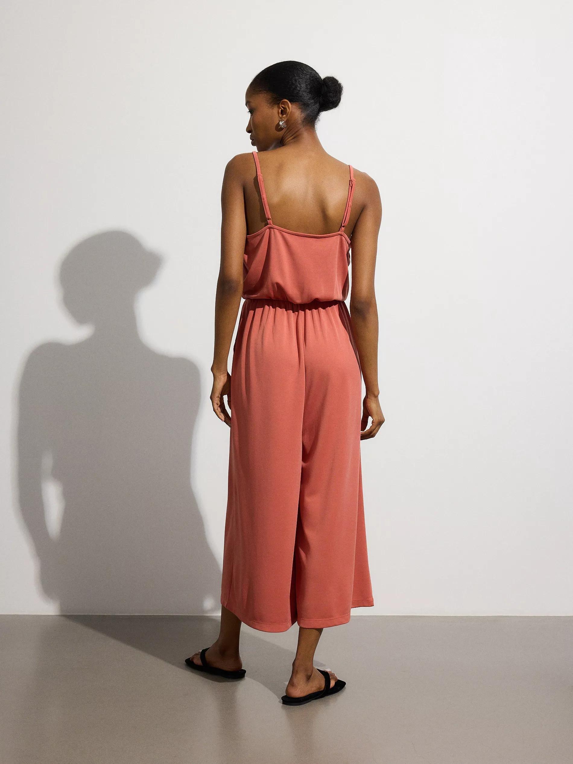 Orange V-Neck Jumpsuit, , large image number 5