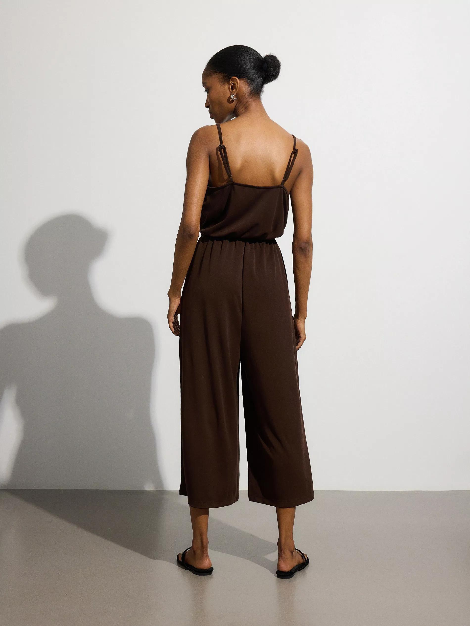 Brown V-Neck Jumpsuit, , large image number 3