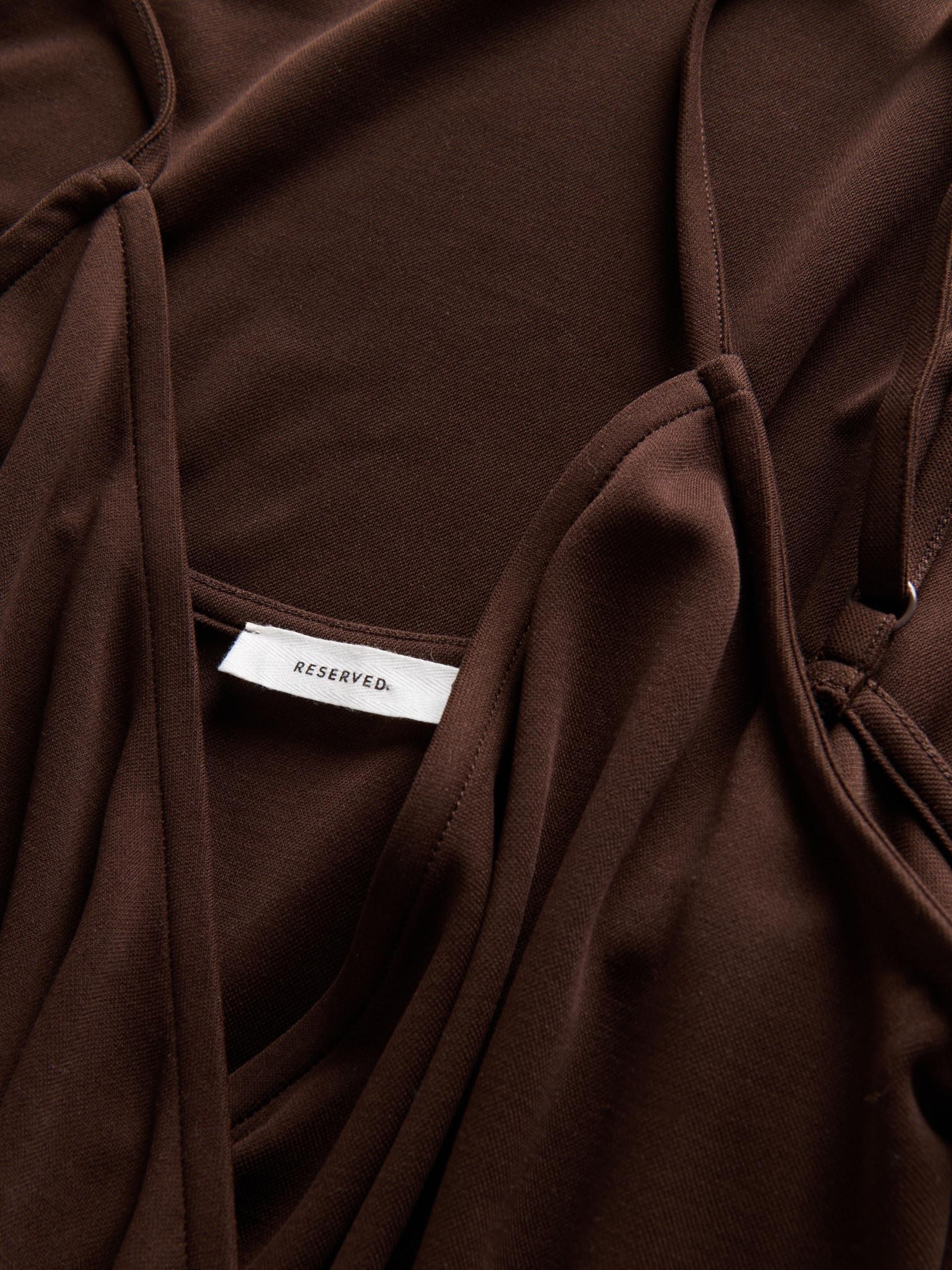 Brown V-Neck Jumpsuit, , large image number 5