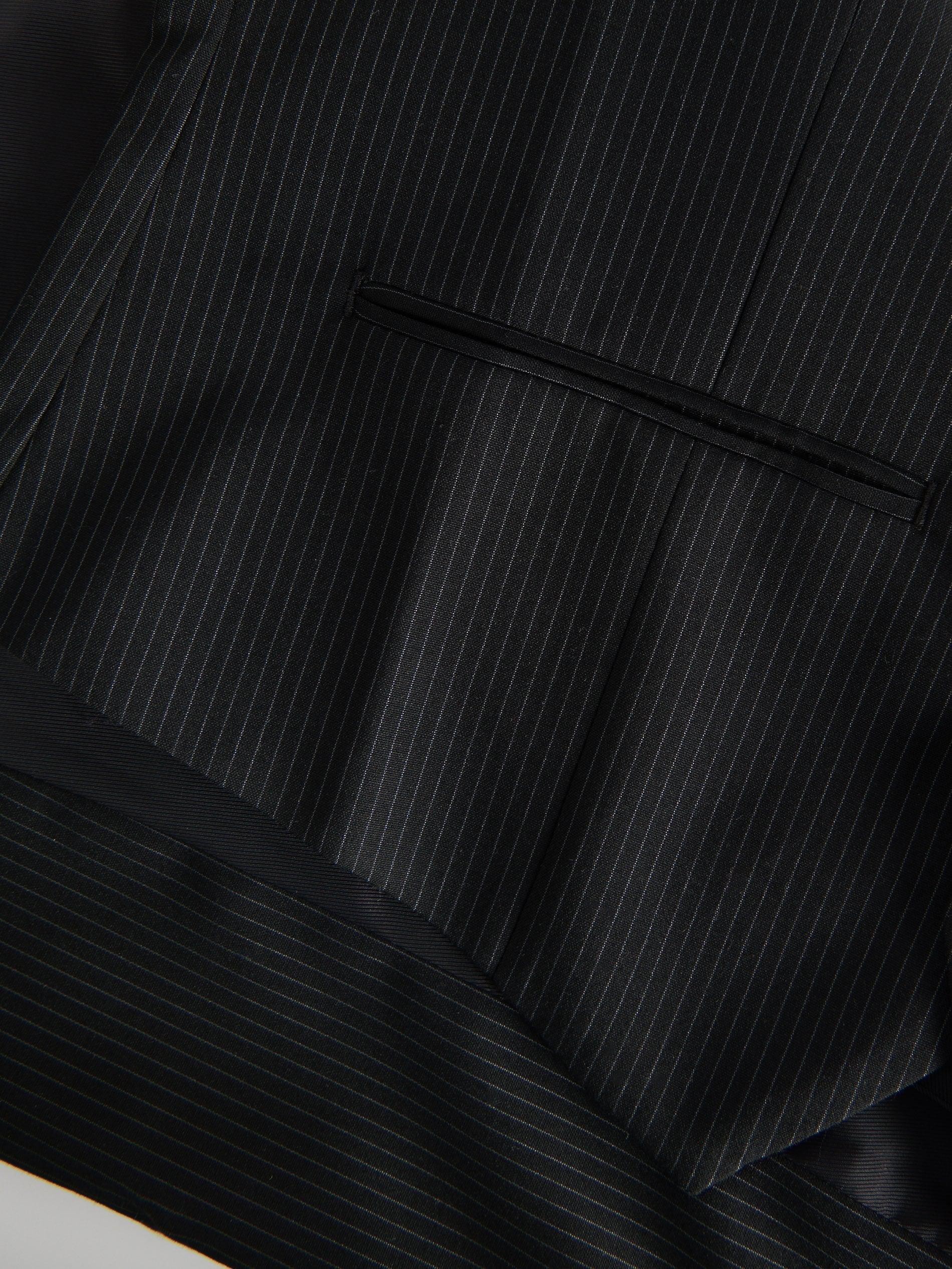 Black Pinstripe Suit Vest, , large image number 5