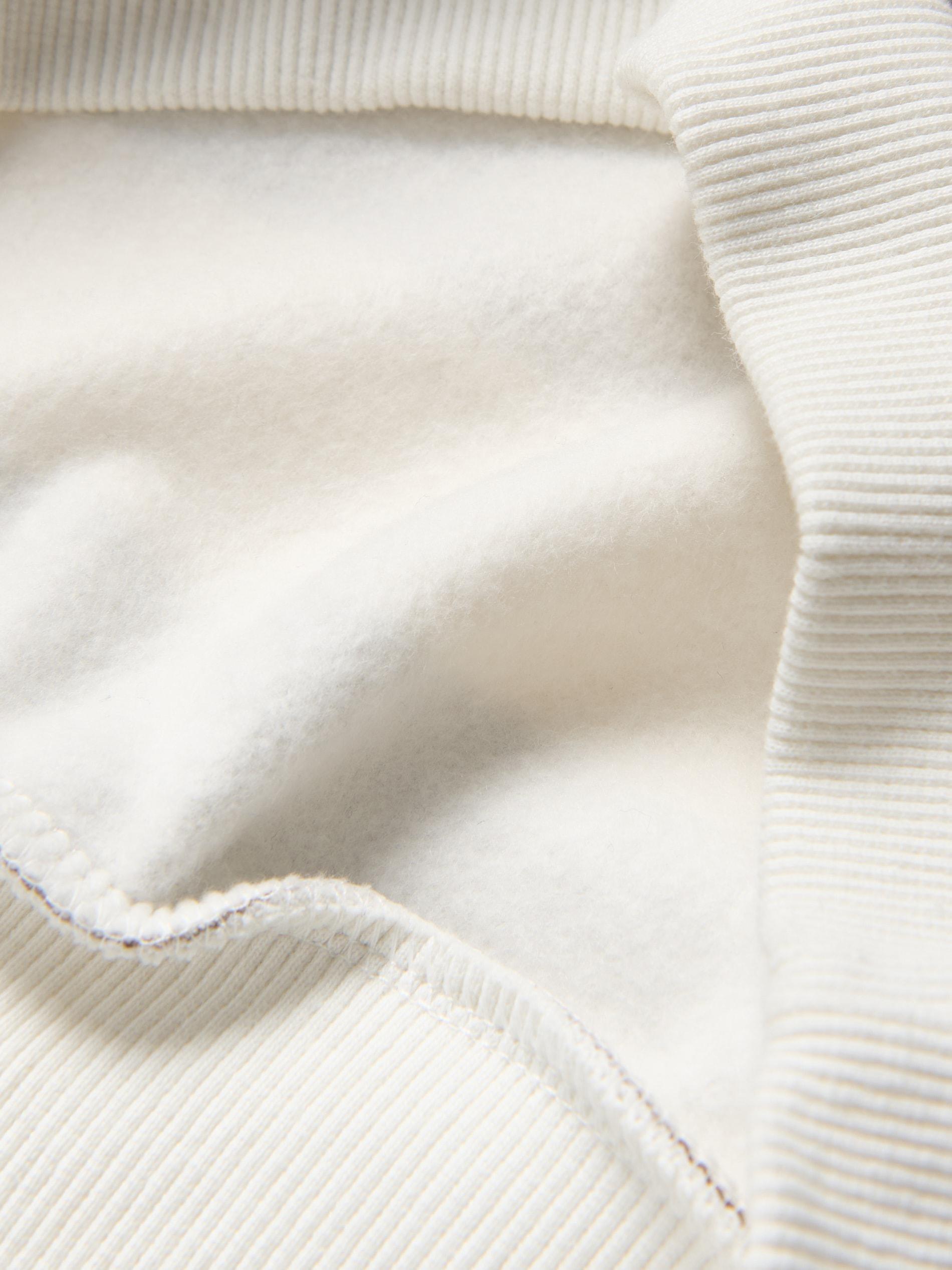 Cream Stripe Cotton Sweatshirt, Ivory, large image number 2